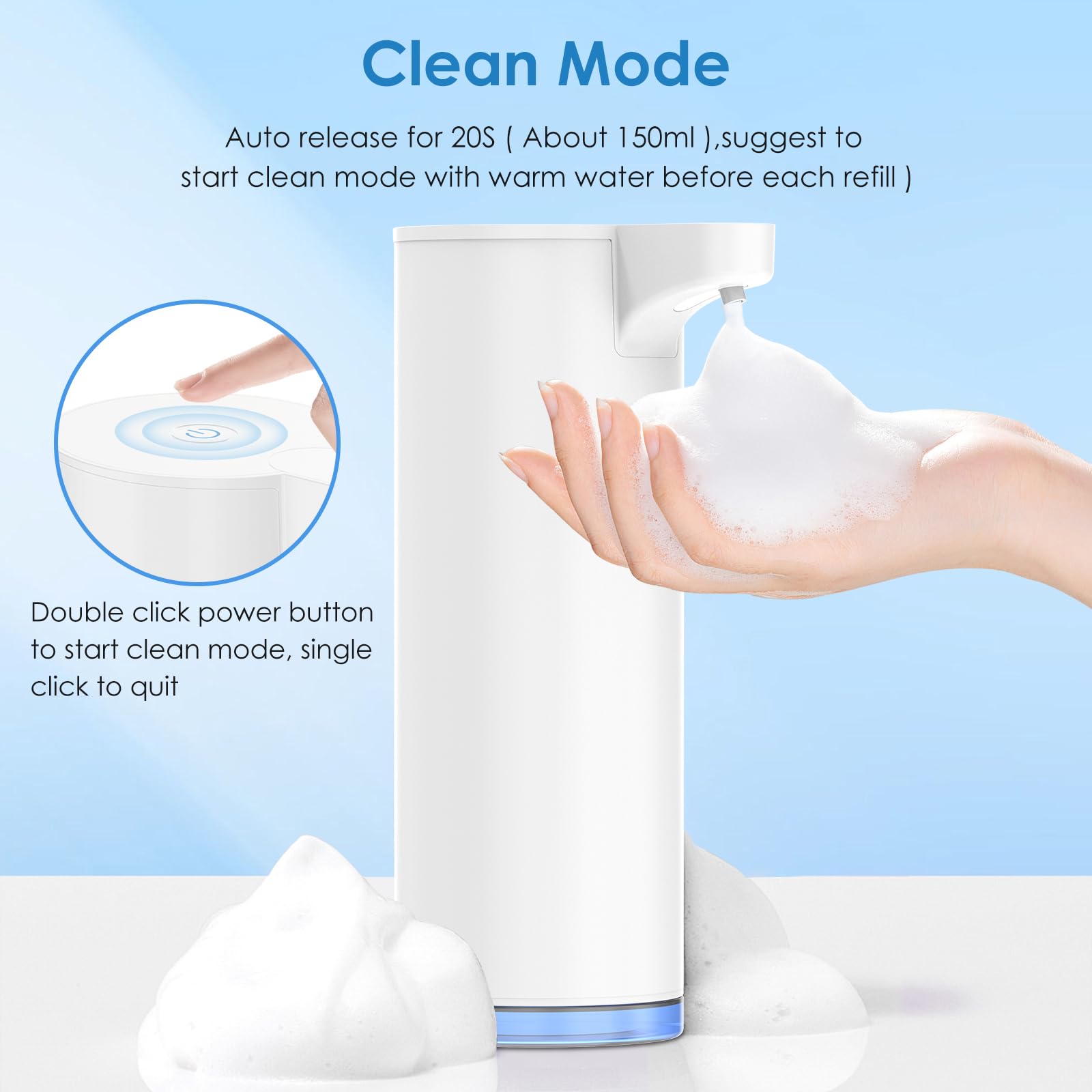 Automatic Hand Soap Dispenser Foaming: Touchless Soap Dispenser Stainless Steel - Free Touch Electric Soap Dispenser Rechargeabl