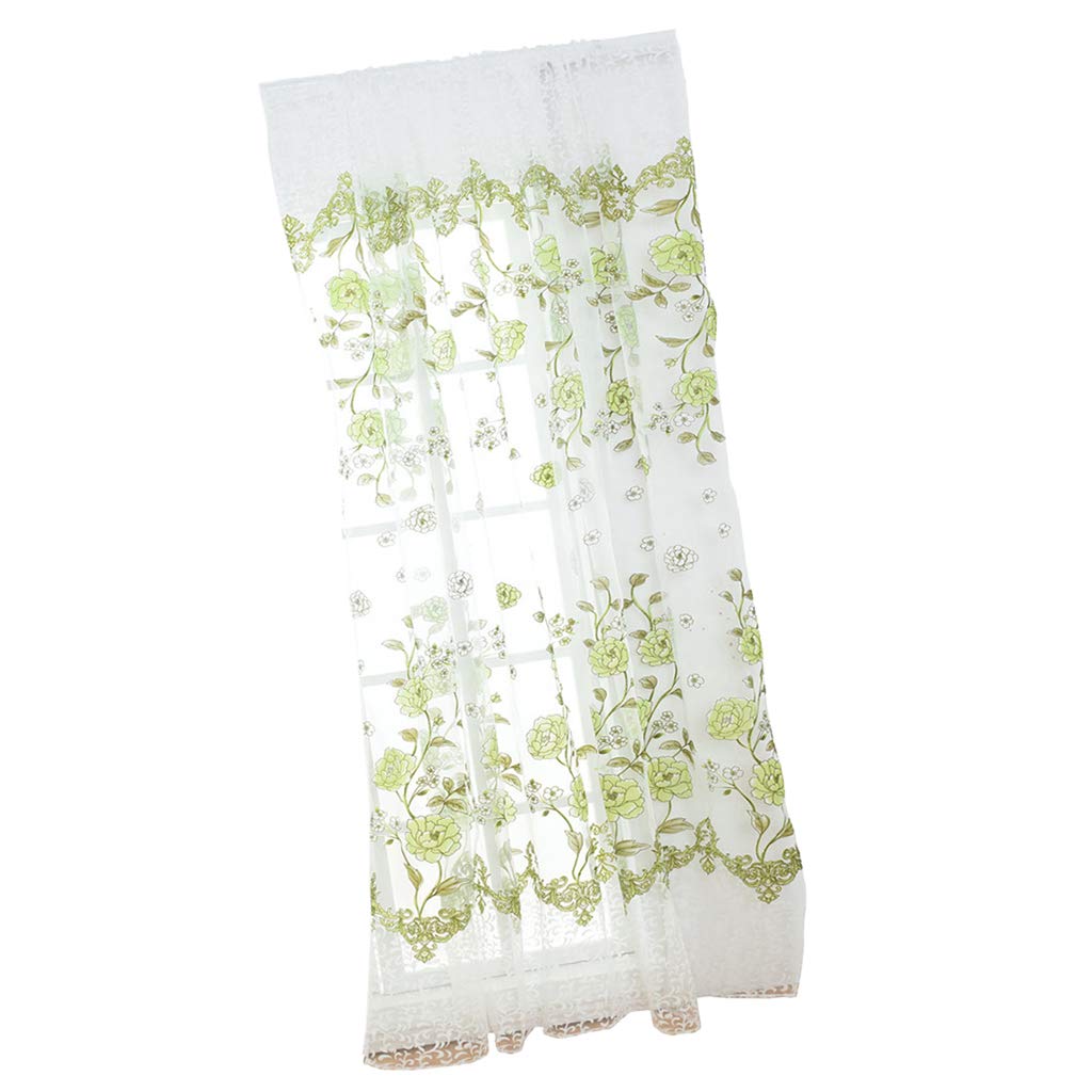 MeadawgsOffset Printed Voile Slot Top Panel Tulle Window Blinds Green100X270Cm|Home & Garden | Window Treatments & Hardware | C