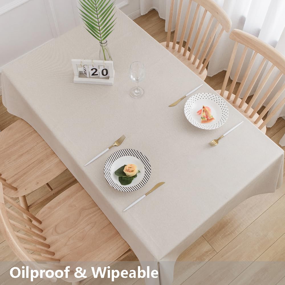 Trudelve Heavy Duty Vinyl Table Cloth Plastic Tablecloths For Kitchen Dining Table Wipeable Pvc Tablecloth For Square Table (54