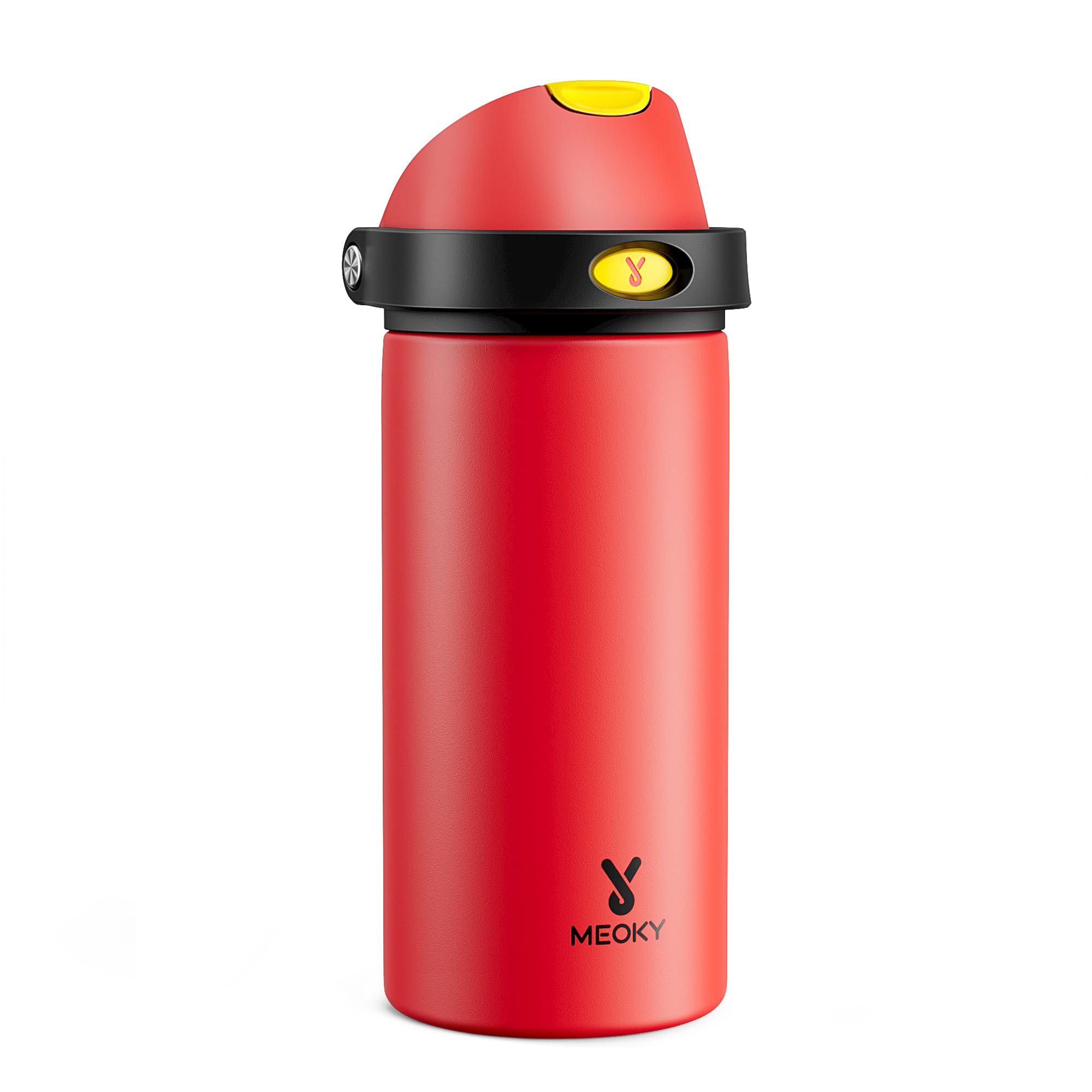 18 oz Kids Water Bottle for Sports: Meoky 18 oz Stainless Steel Insulated Water Bottle with 2in1 Straw and Spout Lid  Leak Pr