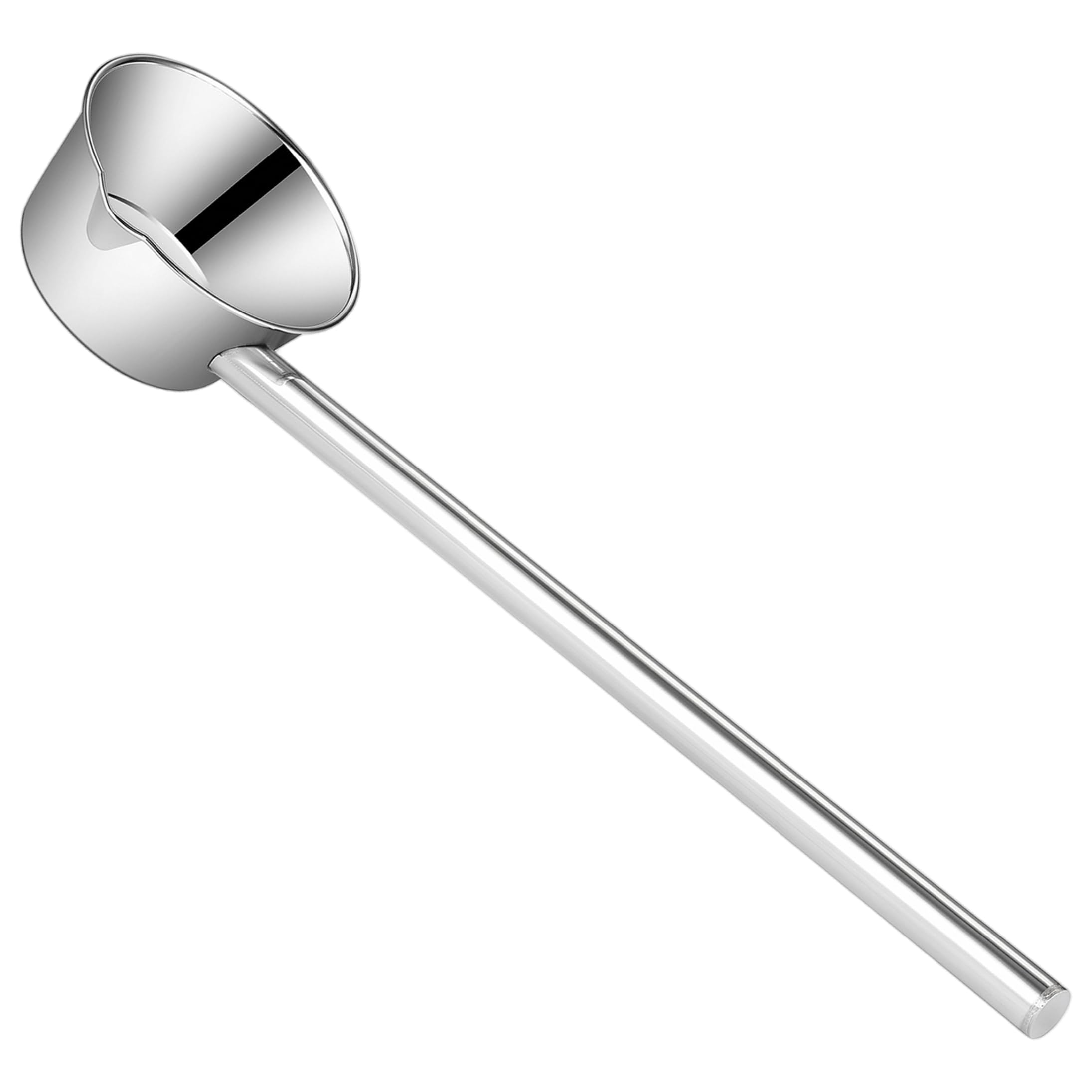 Ladle with Pour Spout, Stainless Steel Long Handle Scoop, Silver