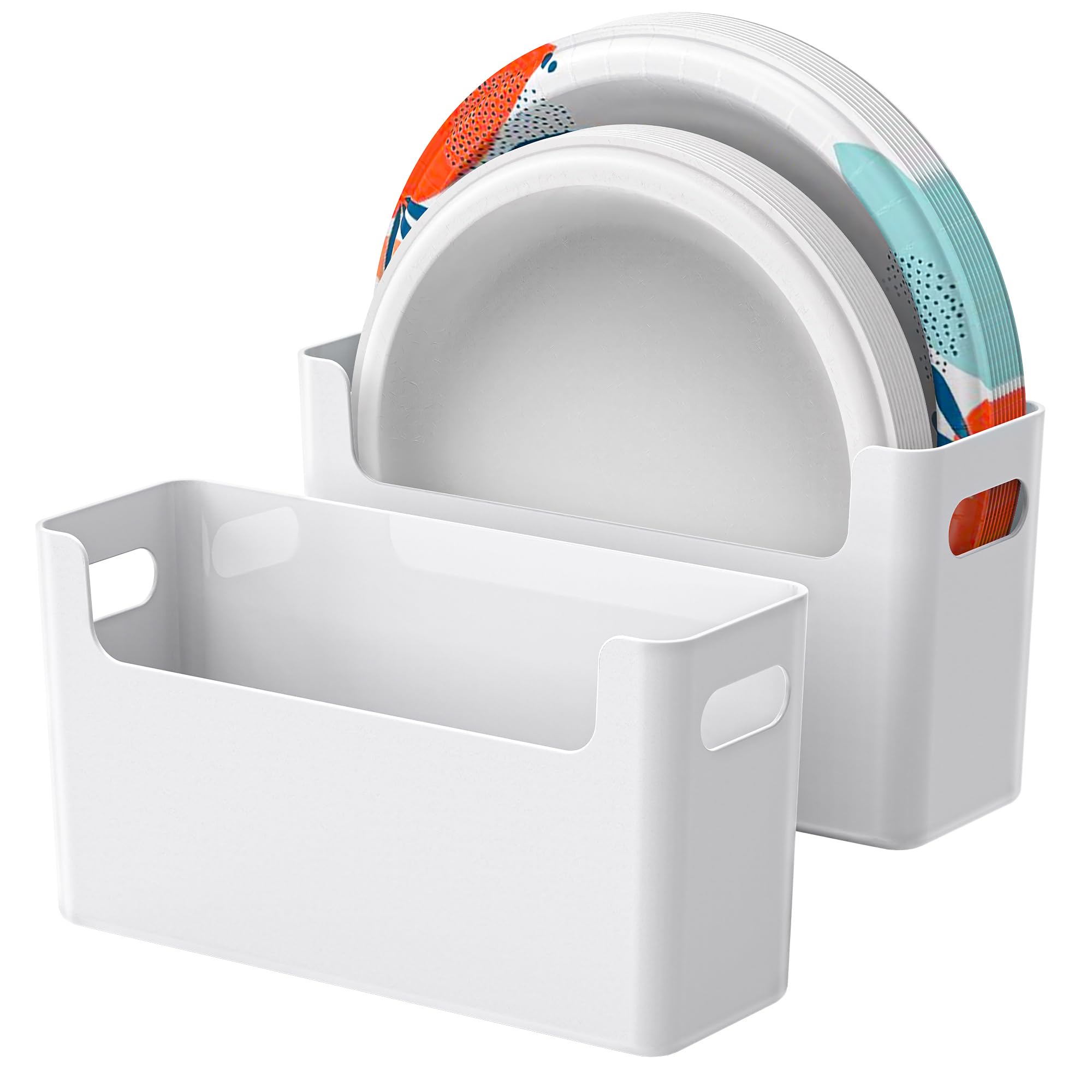 TOWARDFUN 2Pcs Paper Plate Dispenser for 69.5 In Disposable Plates, White