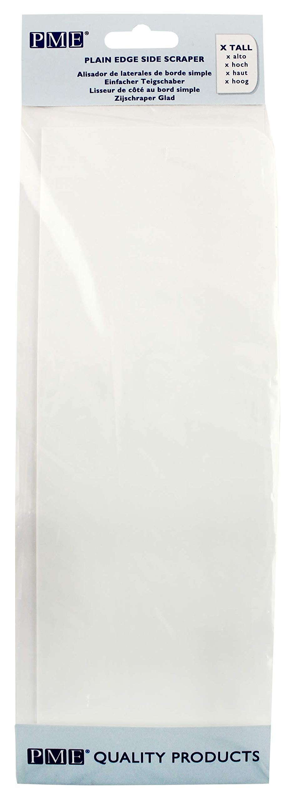 Pme Tall Cake Plain Edge Plastic Side Scraper 10 X 9.3 Inces, White, Standard