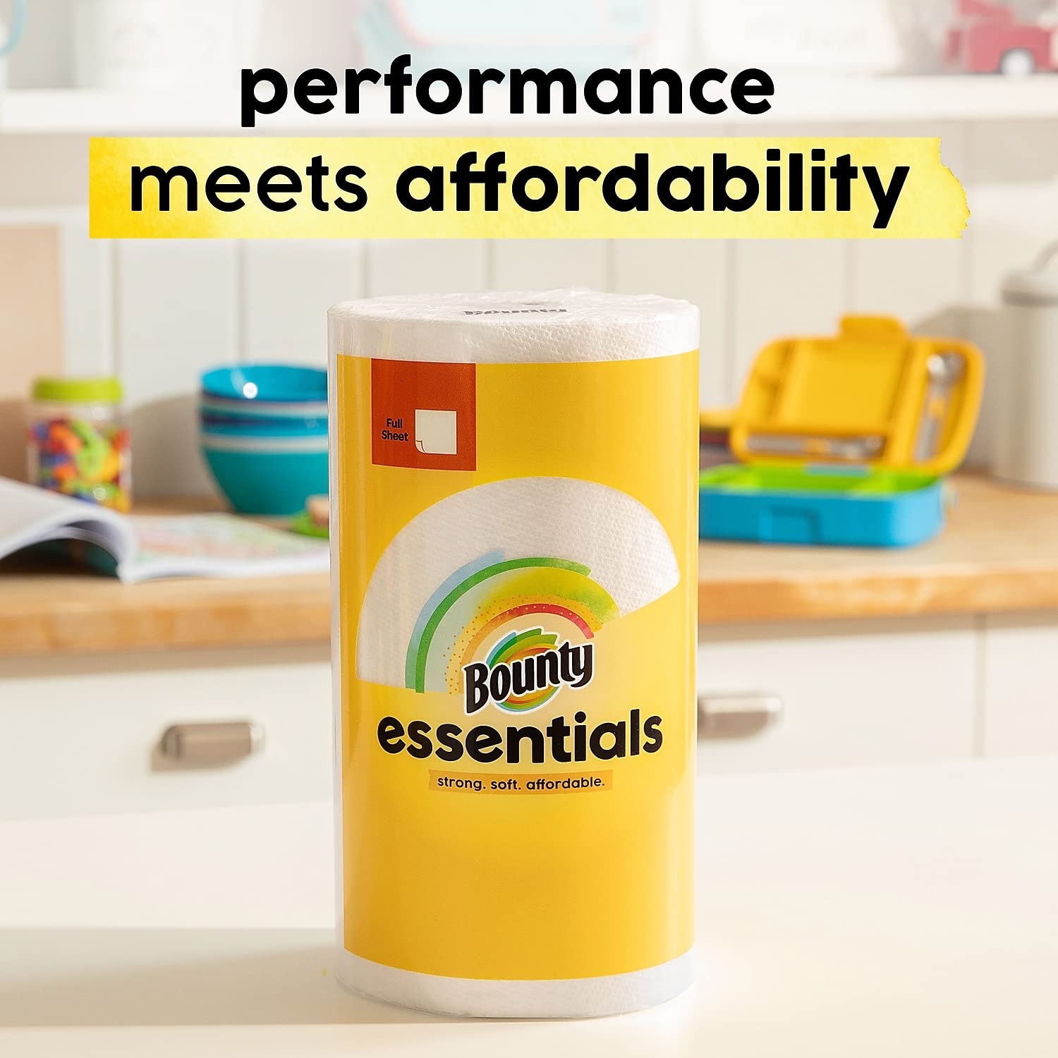 Bounty 74682 Essentials Select-A-Size Paper Towels, 2-Ply, 83 Sheets/Roll, 12 Rolls/Carton