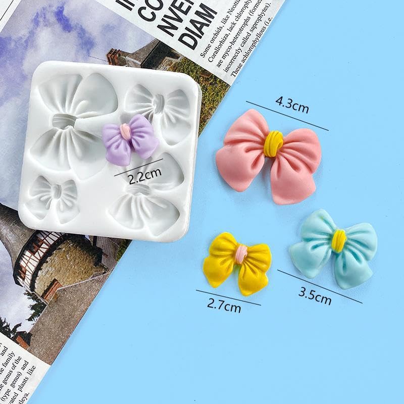 2Pcs Bow Biscuits Maker Prevent Stick Odorless Flexible Silicone Cartoon Bow Knot For Diy Cupcakes Chocolate Cake Craft Tool