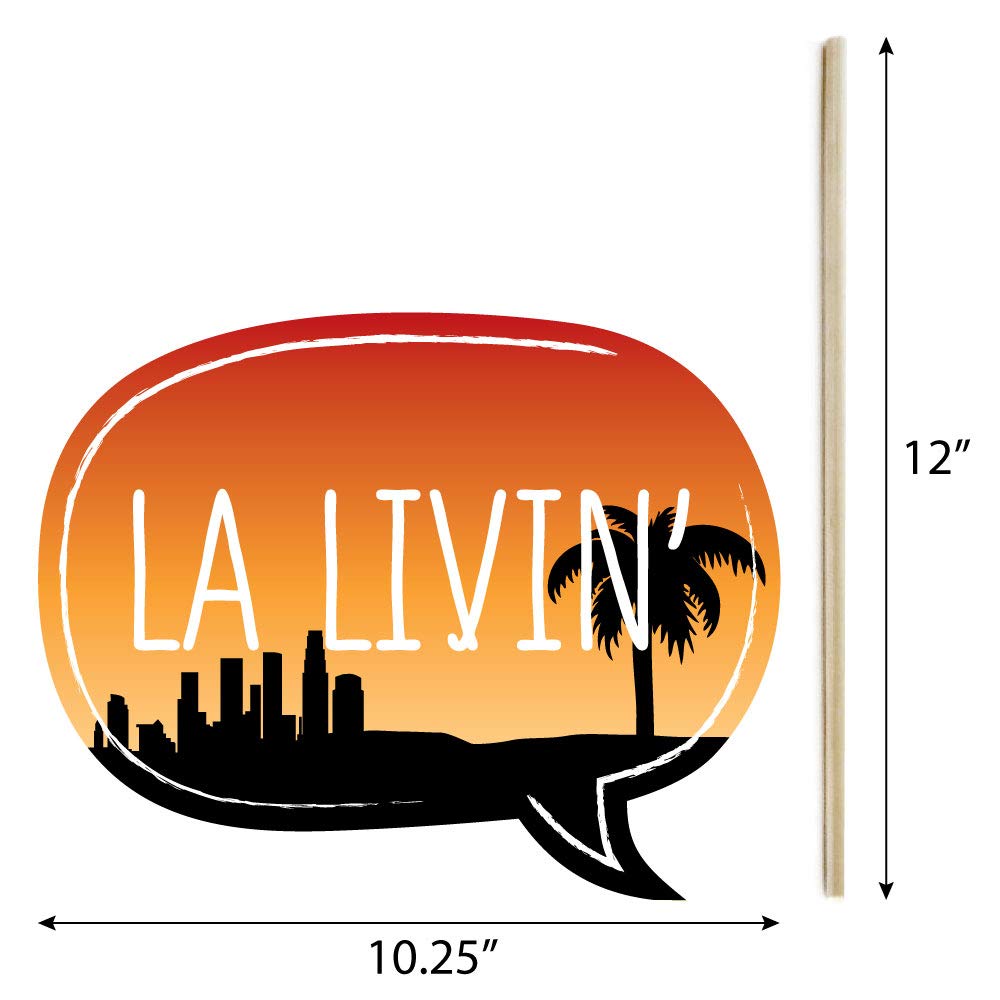 Big Dot Of Happiness La Livin - Hollywood California Party Booth Props Kit 20 Count