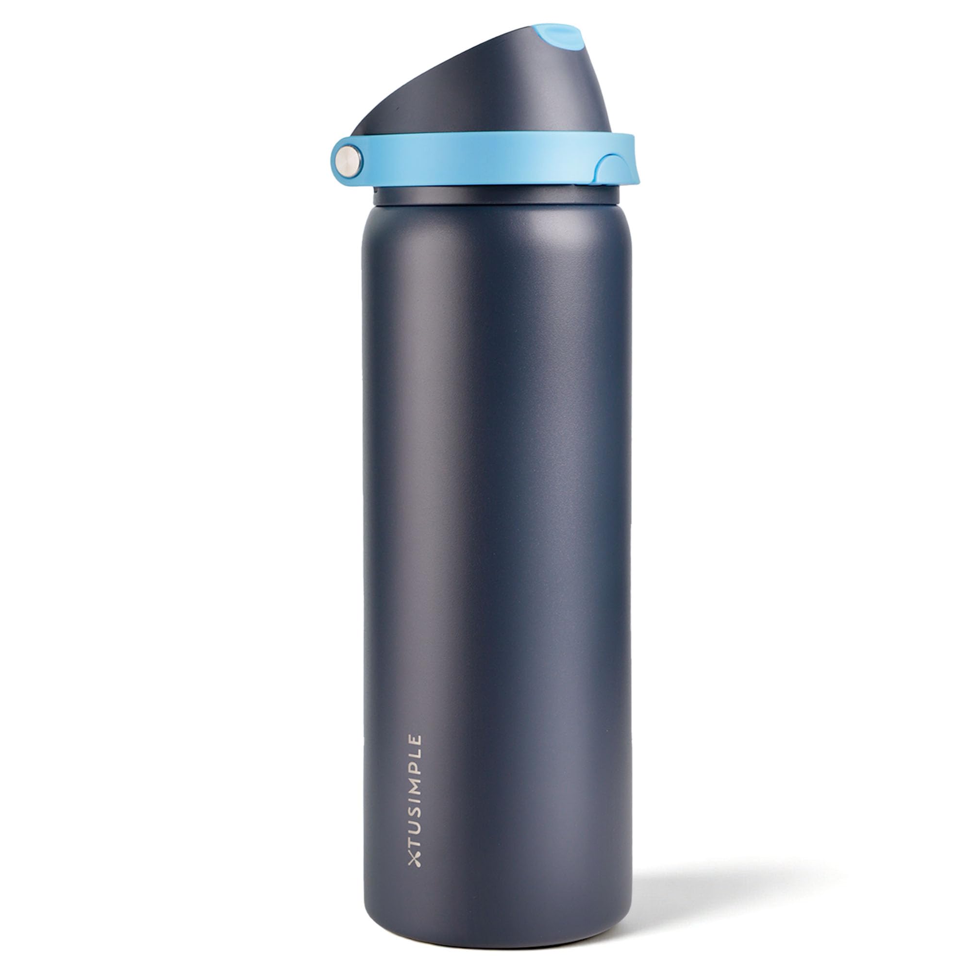 Xtusimple 32 oz Insulated Water Bottle for Travel, 2-in-1 Quick Flip Straw and Push Button Spout Lid, Triple Walled Vacuum Stain