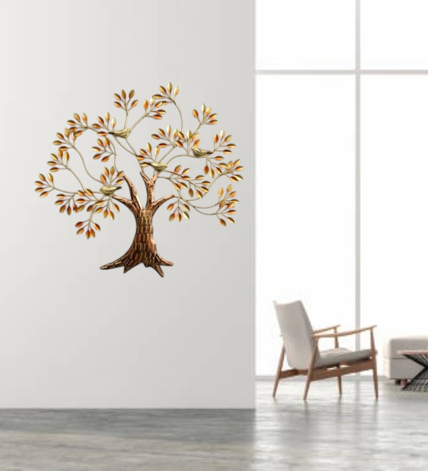 Vedas Multicolour Metal Dani Bird Tree Wall Decorative Hanging Wall Art Mounted Sculpture For Living Room Bedroom Dining Room Ha