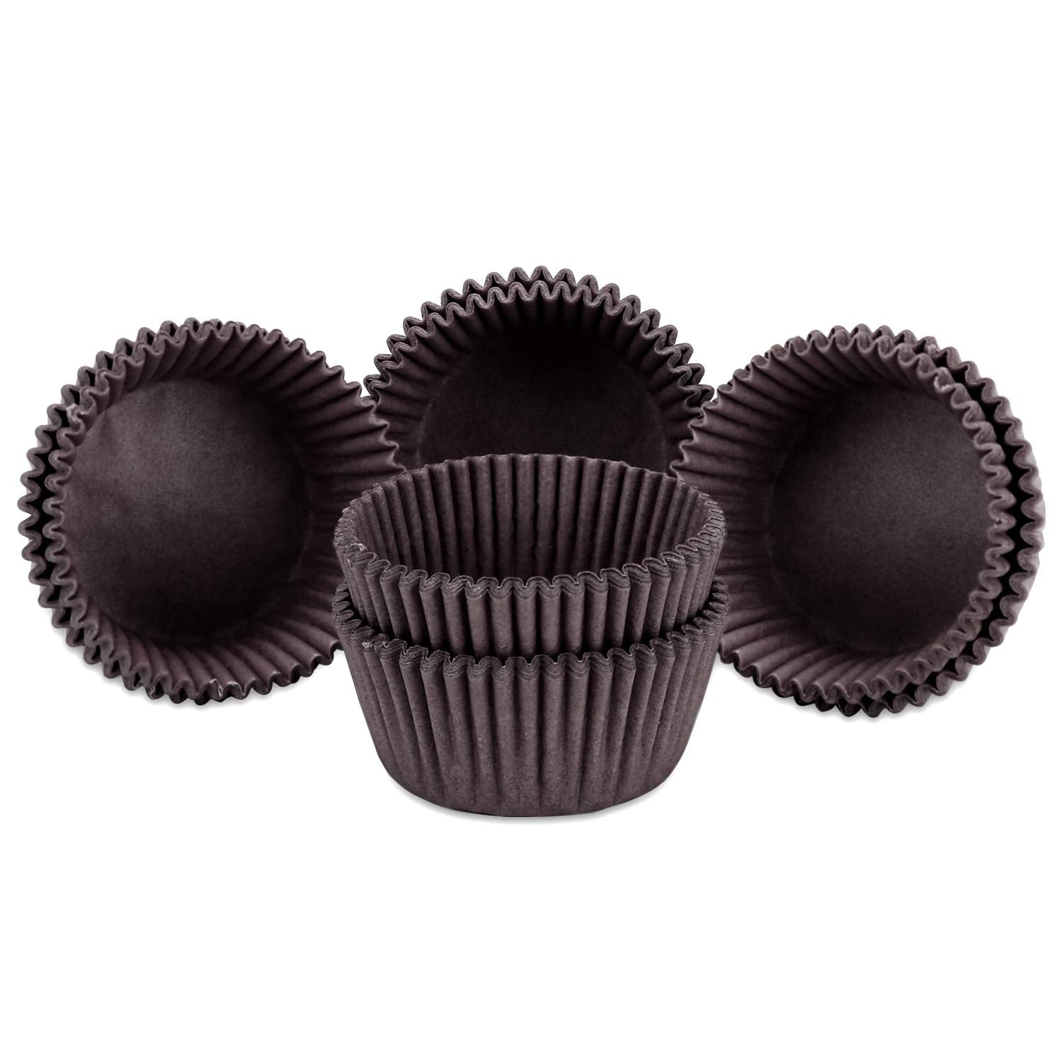 Gifbera Swedish Paper Muffin Baking Cups Brown Mini Cupcake Liners 300-Count, Coffee Color