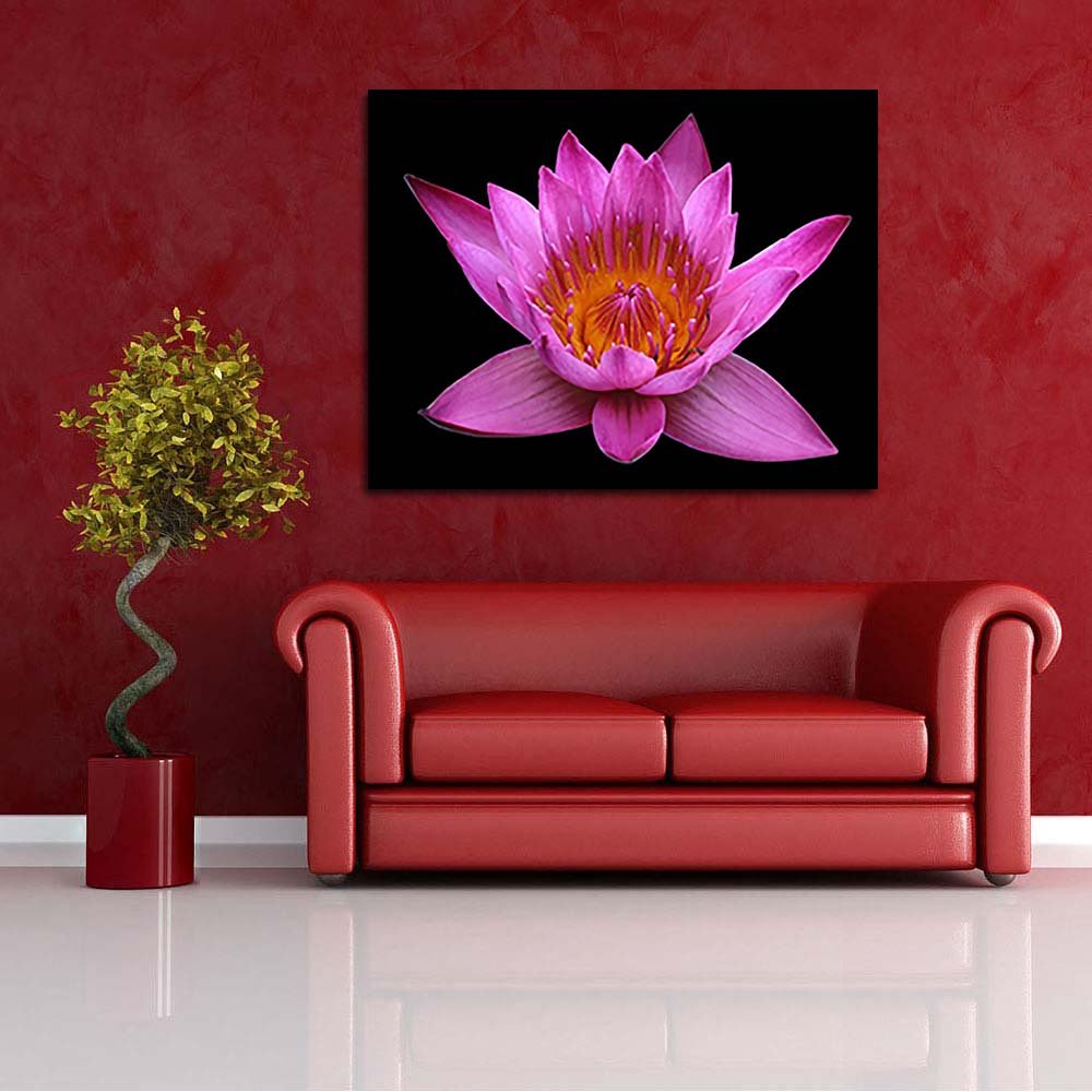 Pitaara Box Pink Lotus Flower | Peel & Stick Vinyl Wall Sticker For Bedroom & Living Room | 25.3 X 20 Inch (64 X 51 Cms)