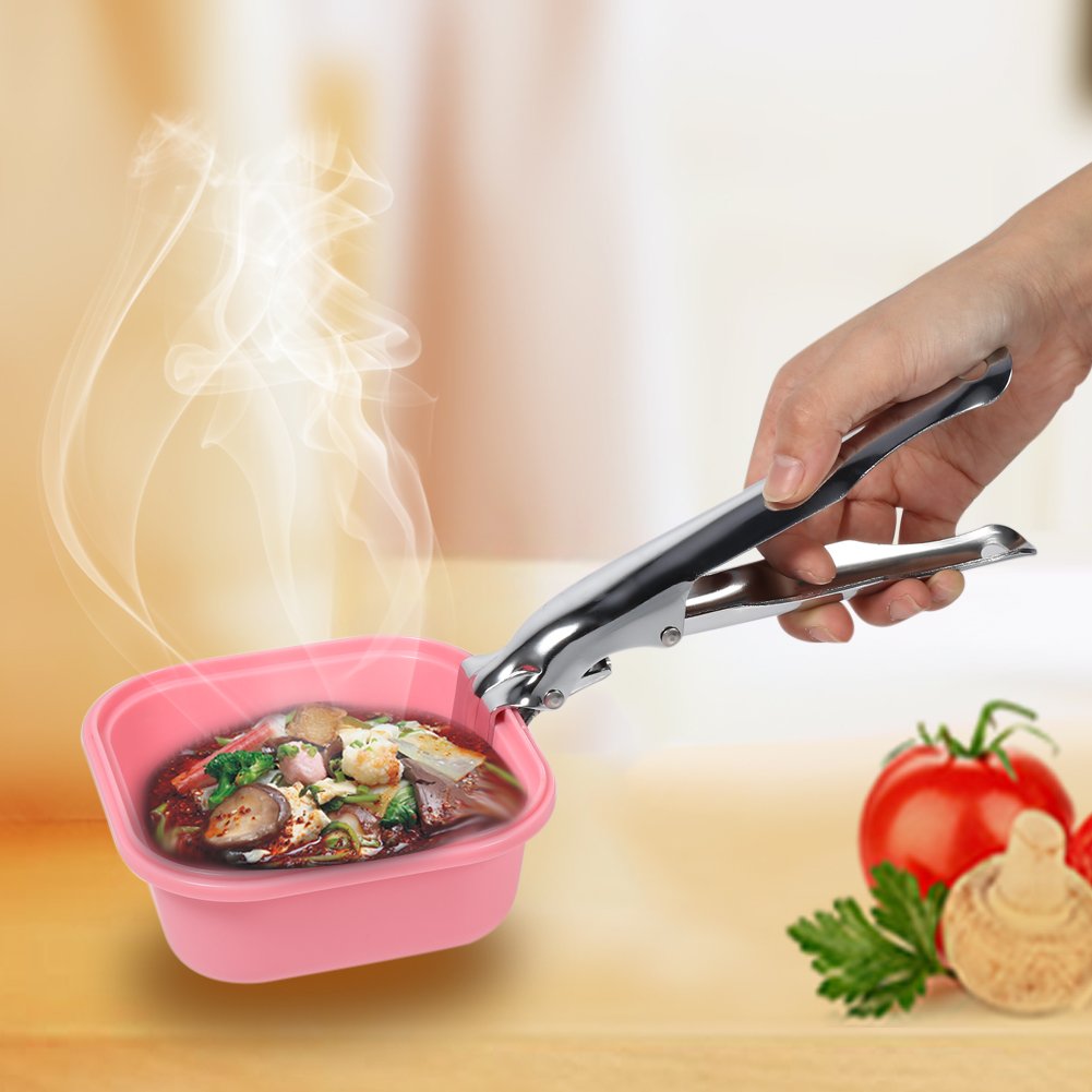 Anti-Scald Bowl Clip Hot Plate Gripper Safe Hot Bowl Pan Plate Grill Gripper Clip Tong Pot Pliers For Kitchen, Barbecue, Picnic,