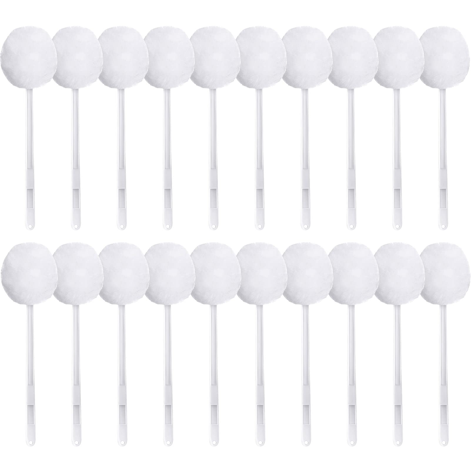 20 Pack Toilet Bowl Brush White Soft Swab Toilet Bowl Cleaners Disposable Toilet Brush Long Plastic Handled Toilet Bowl Mop With