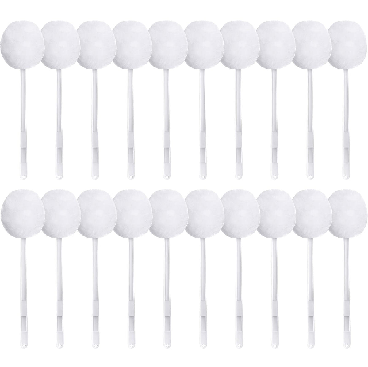 20 Pack Toilet Bowl Brush White Soft Swab Toilet Bowl Cleaners Disposable Toilet Brush Long Plastic Handled Toilet Bowl Mop With