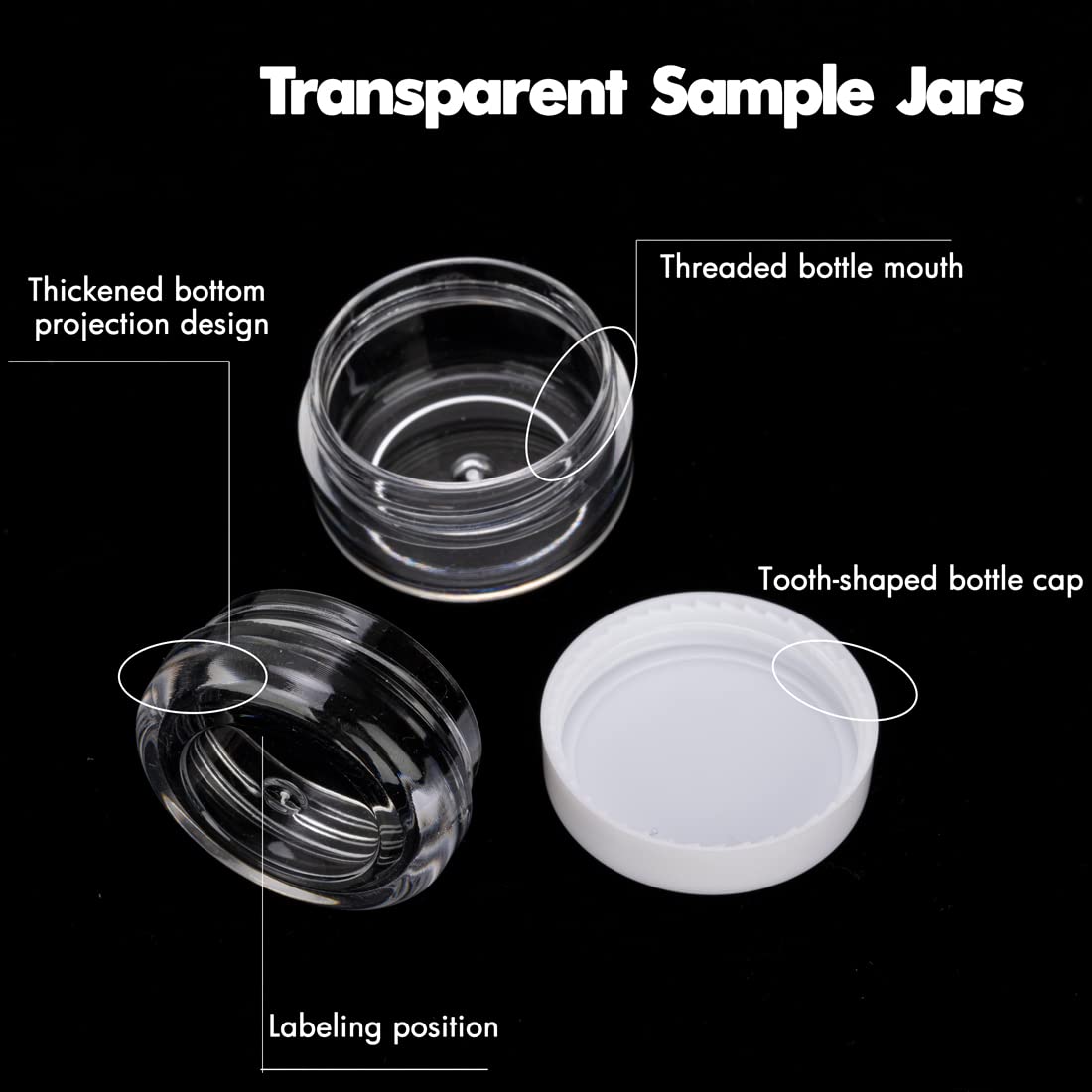 3 Gram Sample Containers With Lids, 100 Count Tiny Sample Jars, Empty Lip Balm Containers, Mini Cosmetic Containers With Lids, M