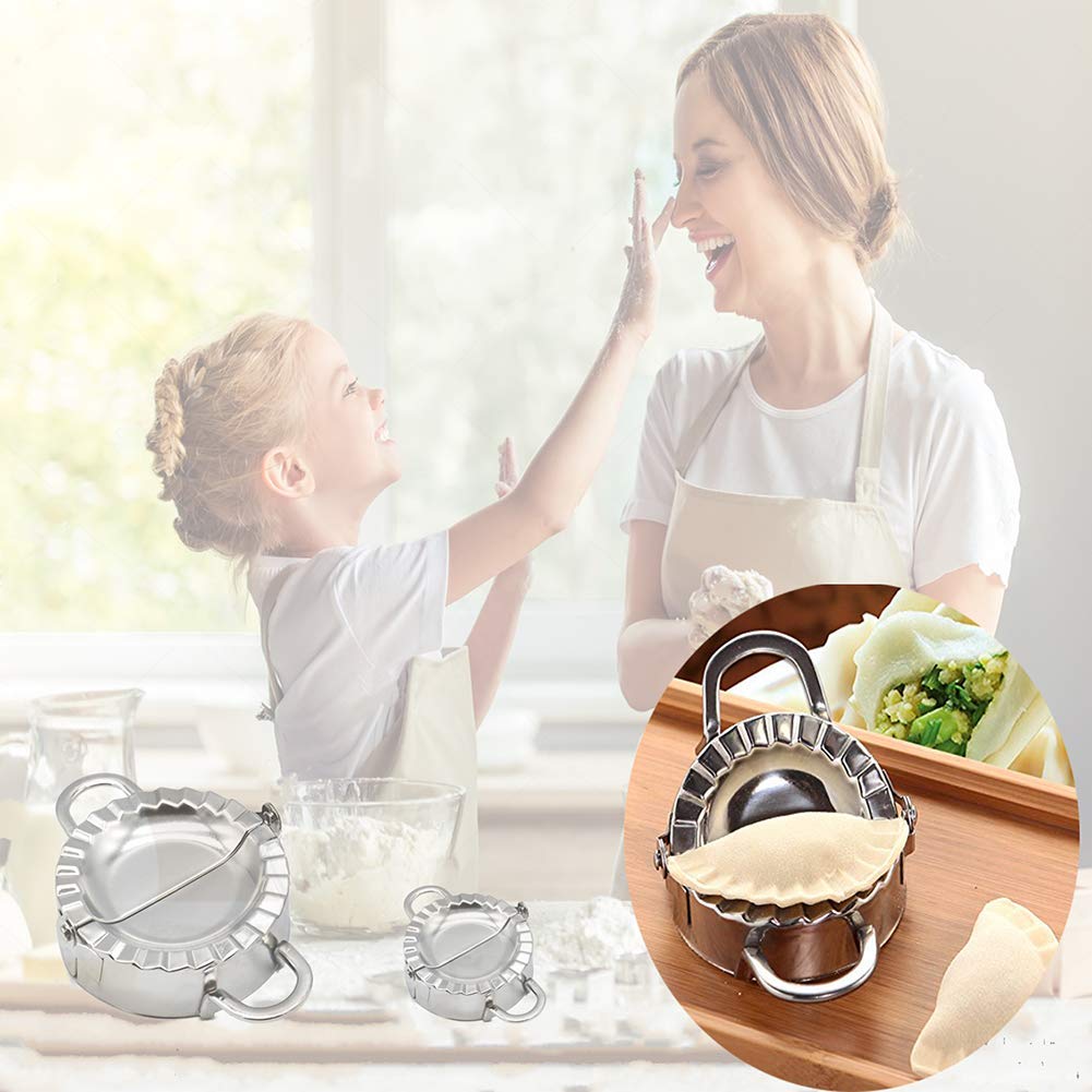 Stainless Steel Dumpling Ravioli Maker Press,Auam 2 Pack Pierogi Mold - Wonton Mould, Easy-Tool For Dumpling Wrapper Dough Stamp