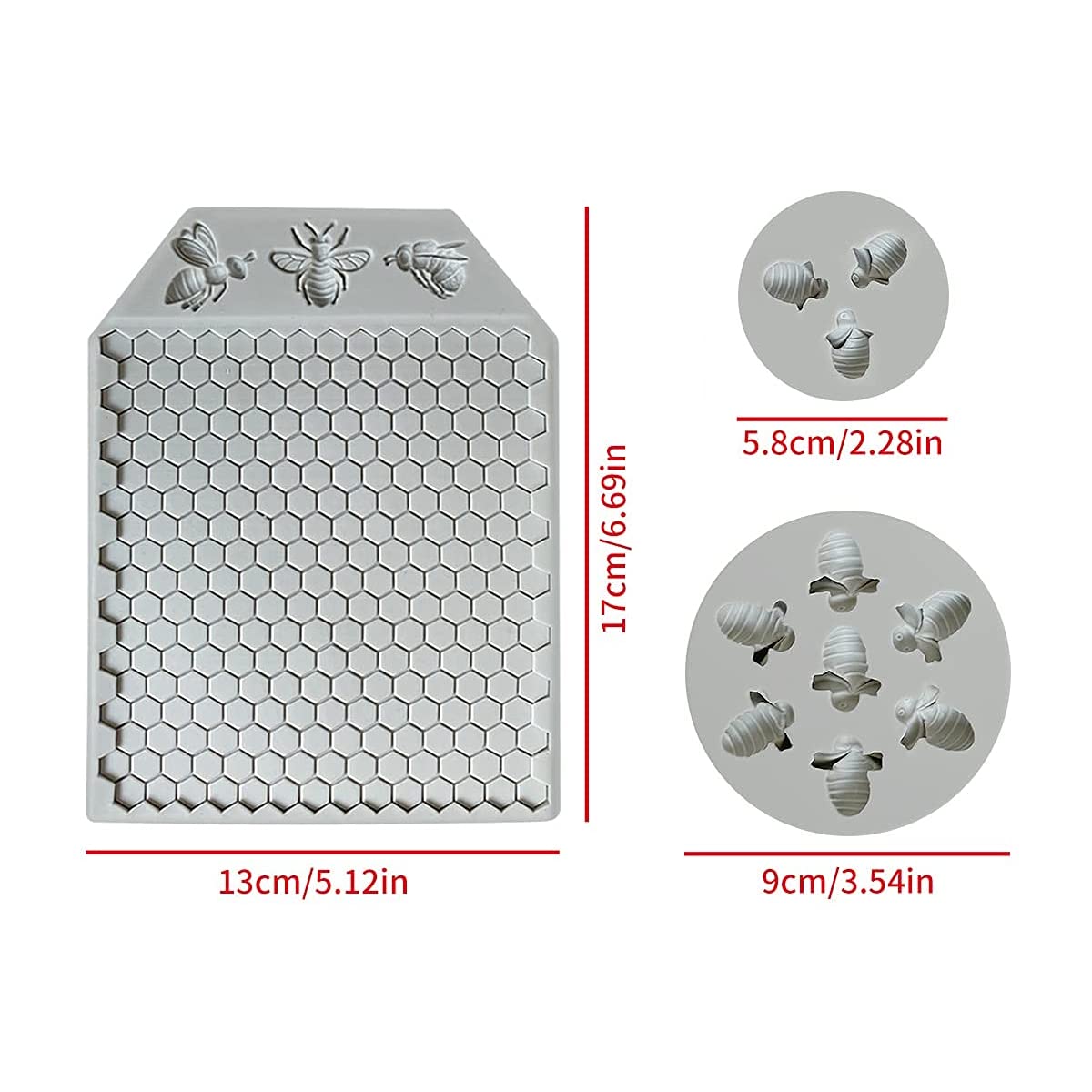 Cestony 3Pcs Bumble Bee Honeycomb Silicone Molds For Diy Cake Fondant Biscuit Cookies Sugar Pudding Chocolate Hard Candies Desse