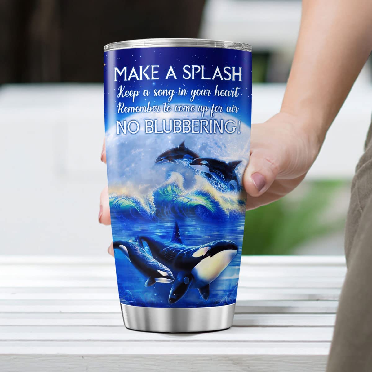 Cubicer Whale Stainless Steel Tumbler Whale Tail Coffee Cups Tumblers Beluga Whale 20 Oz Mugs Decor Mug Inspirational Insulated