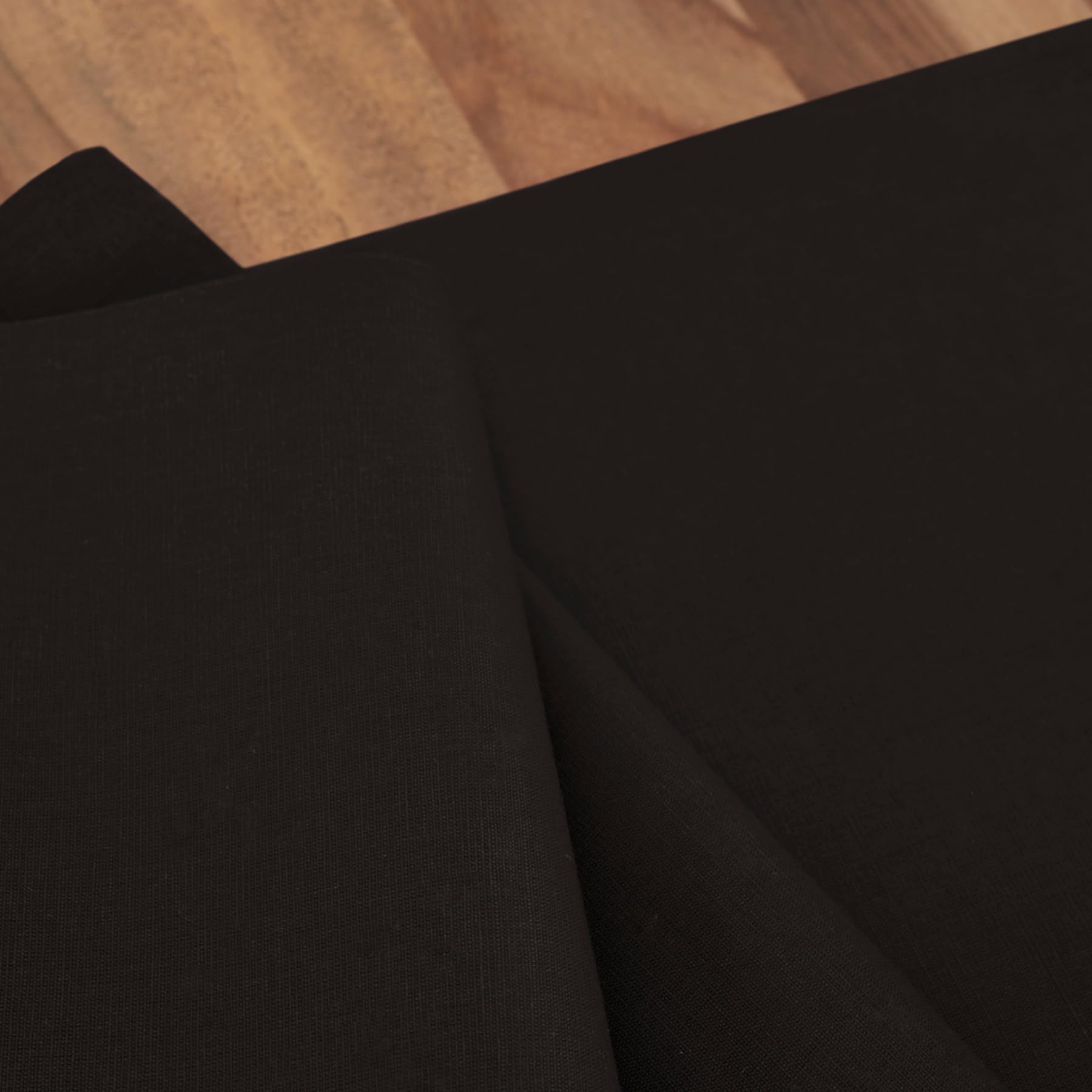 Solino Home Black Table Runner 108 Inches Long - Cotton Linen Table Runner 14 X 108 Inch - Machine Washable Dining Table Runner