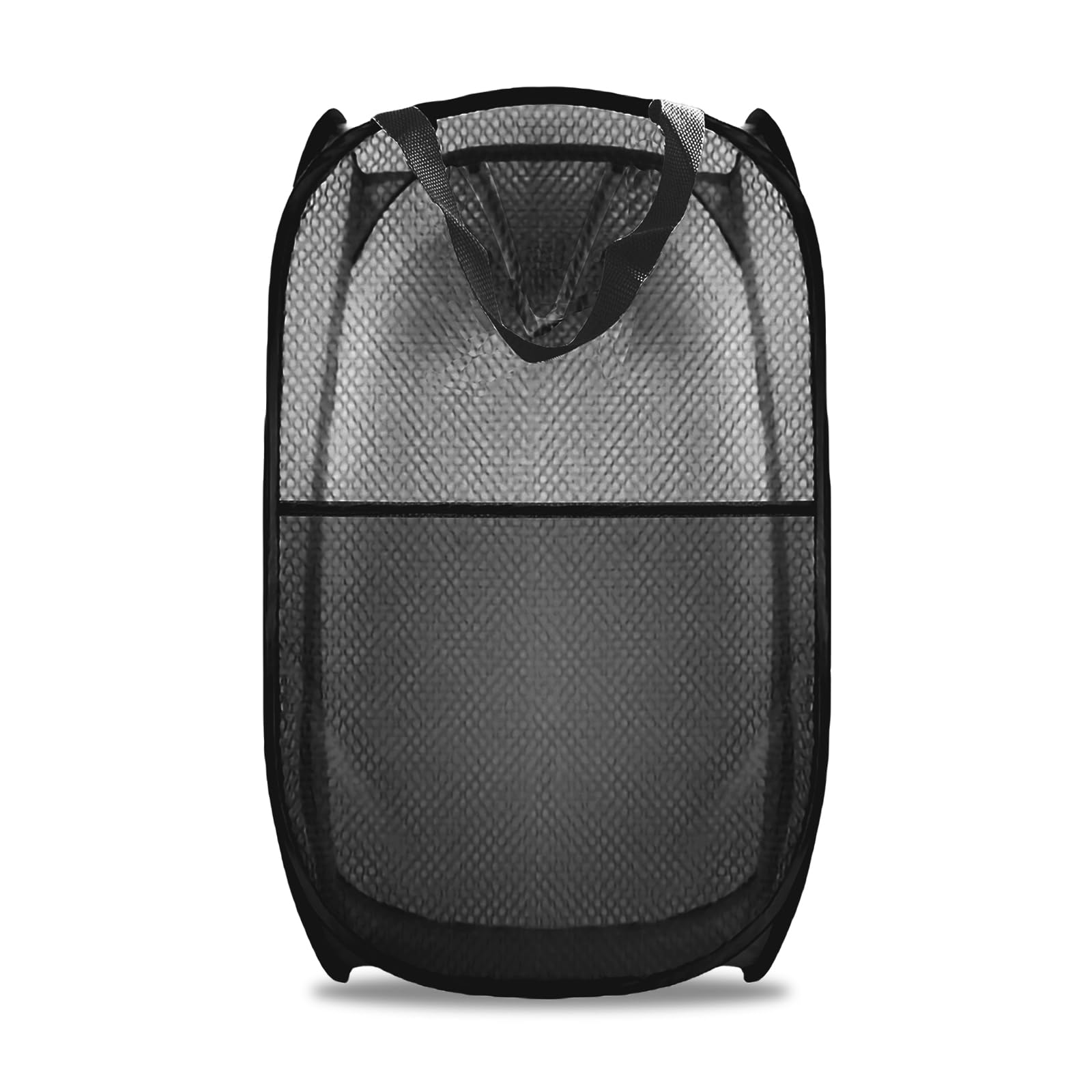 Buyongwant Collapsible Pop Up Laundry Hamper, Mesh Foldable Laundry Basket, Extra Large - 28'' X 16'' X 16''(Black)