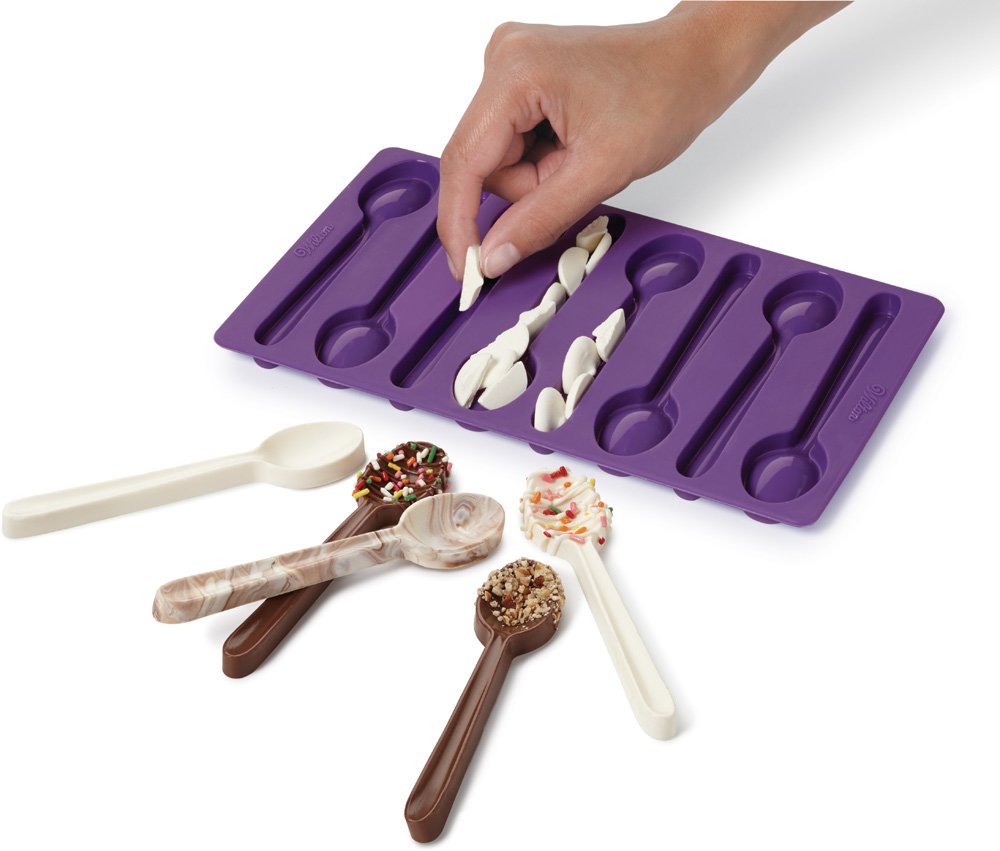 Wilton Spoon-Shaped Silicone Candy Mold, Purple, Model 2115-0229, Ideal for Baking and Candy Making