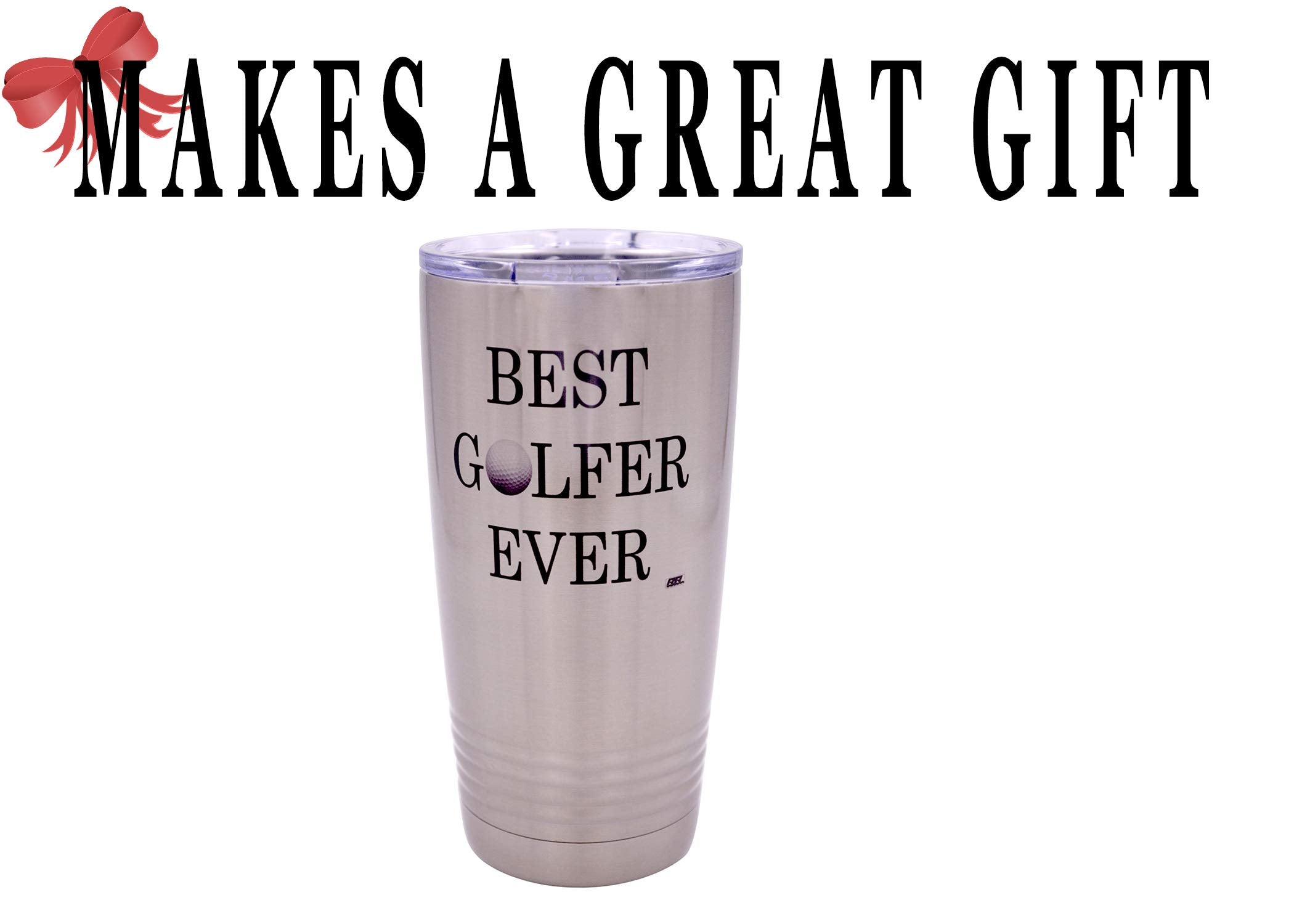 Rogue River Tactical Funny Best Golfer Ever 20 Ounce Large Stainless Steel Golf Travel Tumbler Mug Cup W/Lid Dad Grandpa Ball