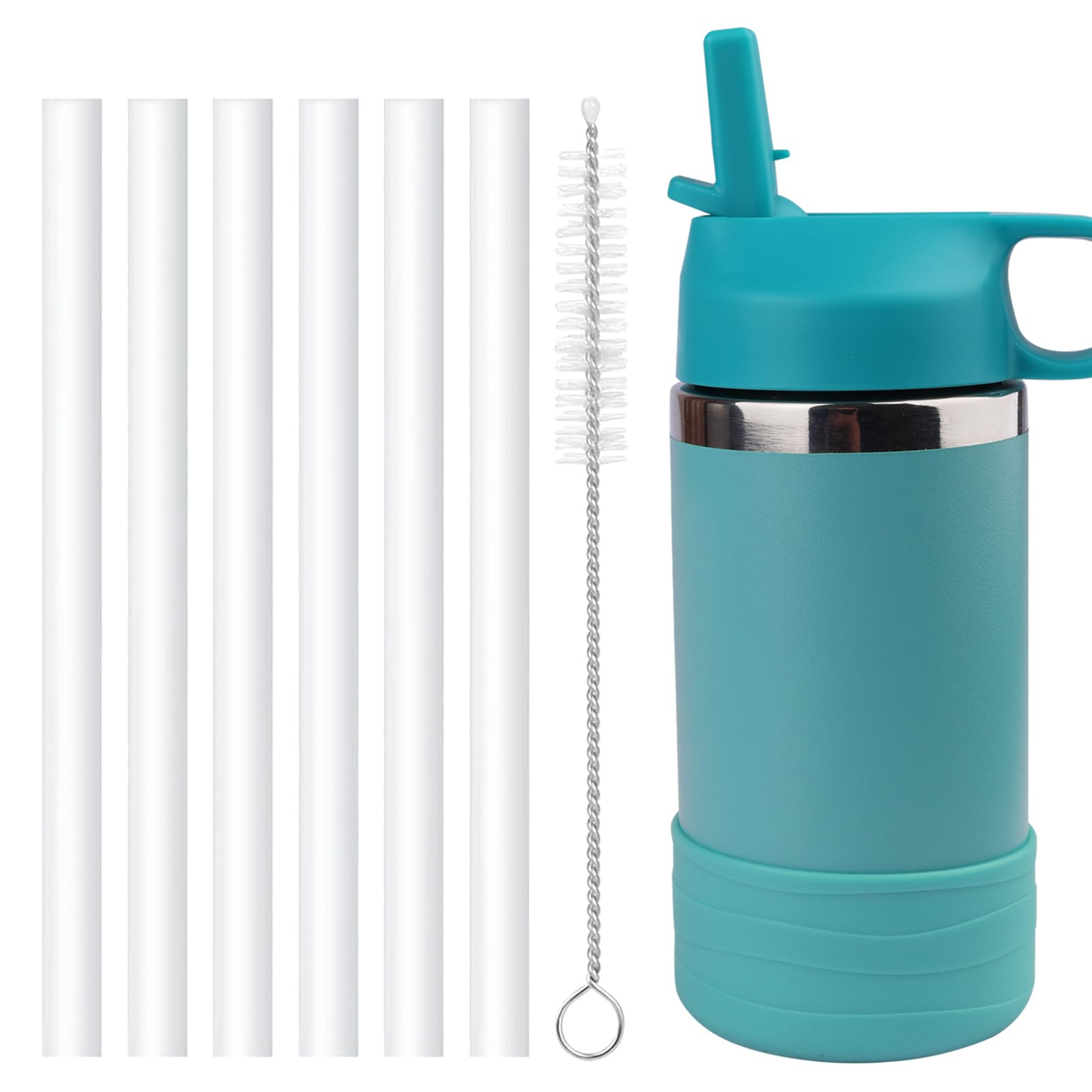 Reusable Replacement Straws Compatible with Hydro Flask Wide Mouth 12oz Kids Water Caps6 Pack BPA Free Straws and Pack Straw Br