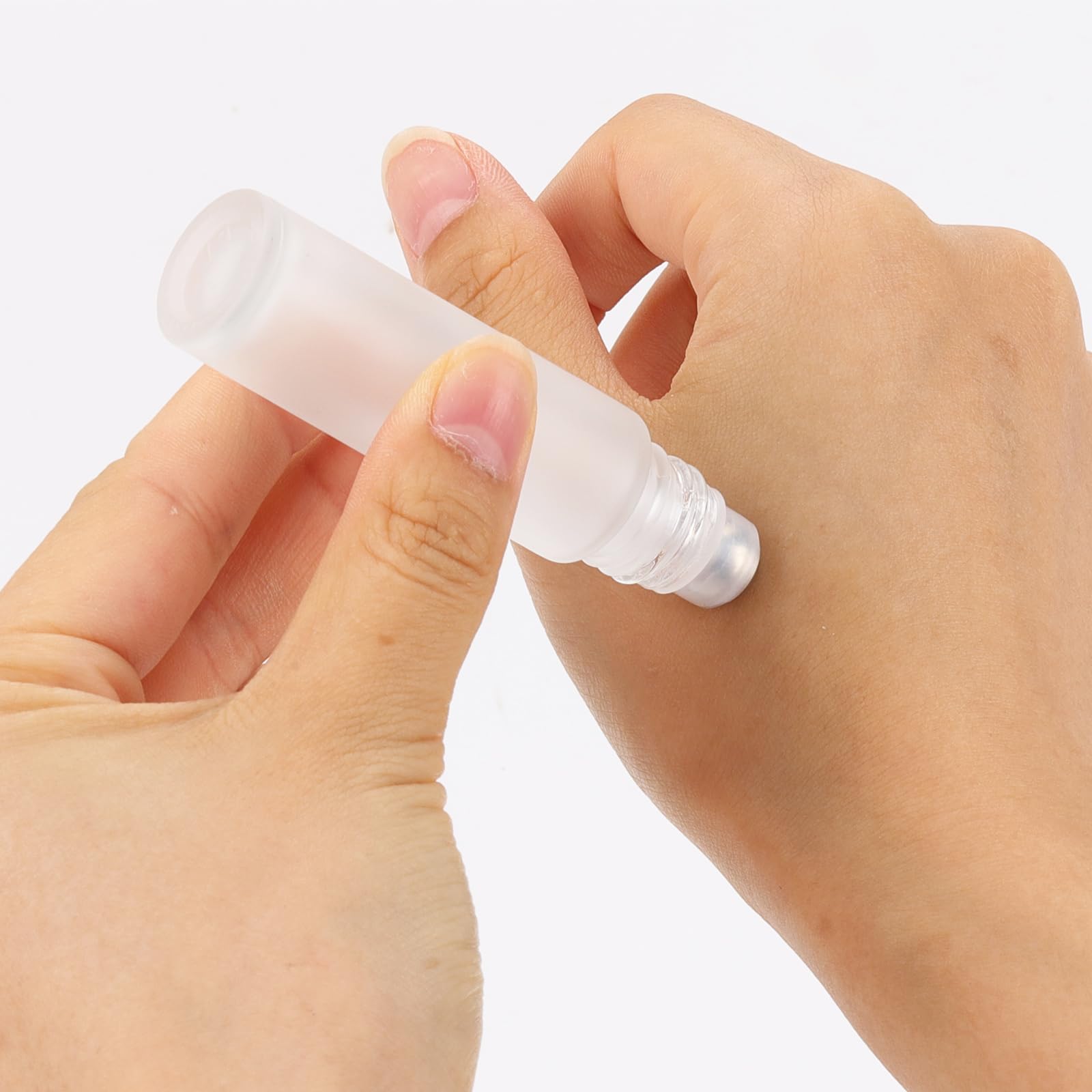 Tbestmax 12 Pcs 10 ml Glass Roll on Bottle with Lid for Essential Oils  Refillable Clear Perfume Sample Bottles with Stainless Steel Roller Ball