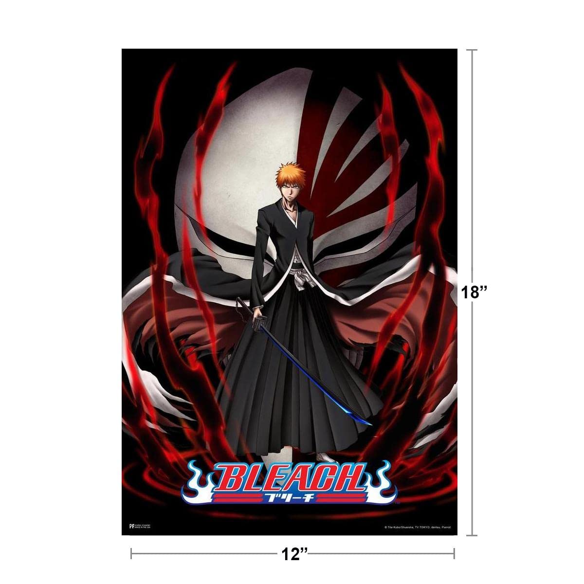 Bleach Anime Poster Ichigo Kurosaki Soul Reaper Swords Manga Comic Cool Aesthetic Modern Picture Japanese Bedroom Home Living Ro