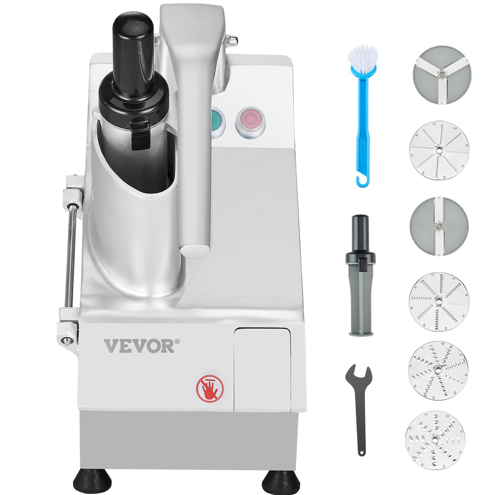 VEVOR Food Processor & Vegetable Chopper, 2 Feeding Holes Food-Grade Stainless Steel Food Processor Chopper with Detachable 6 Bl