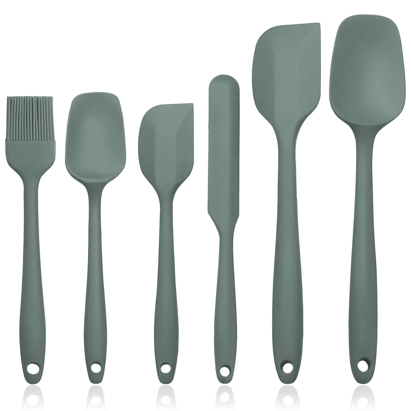 Jliup Silicone Spatula Set Of 6, Rubber Spatulas Silicone Food Grade, Kitchen Utensils Set Heat Resistant Nonstick Easy To Clean