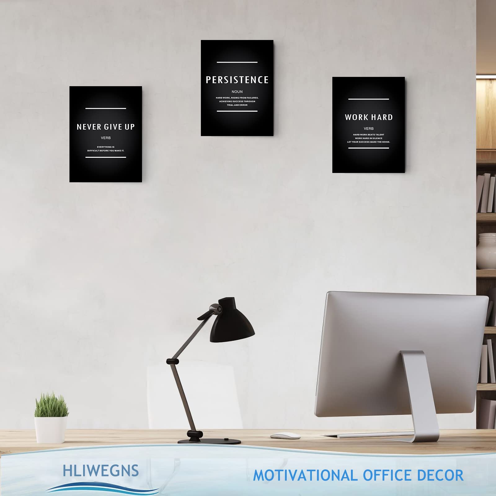 Motivational Never Give Up Canvas Wall Art  Inspiration Work Hard Persistence Quotes Reminder Decor Positive Affirmation Poster Success Wall Hanging Picture Leadership Gift for Home Office Workplace