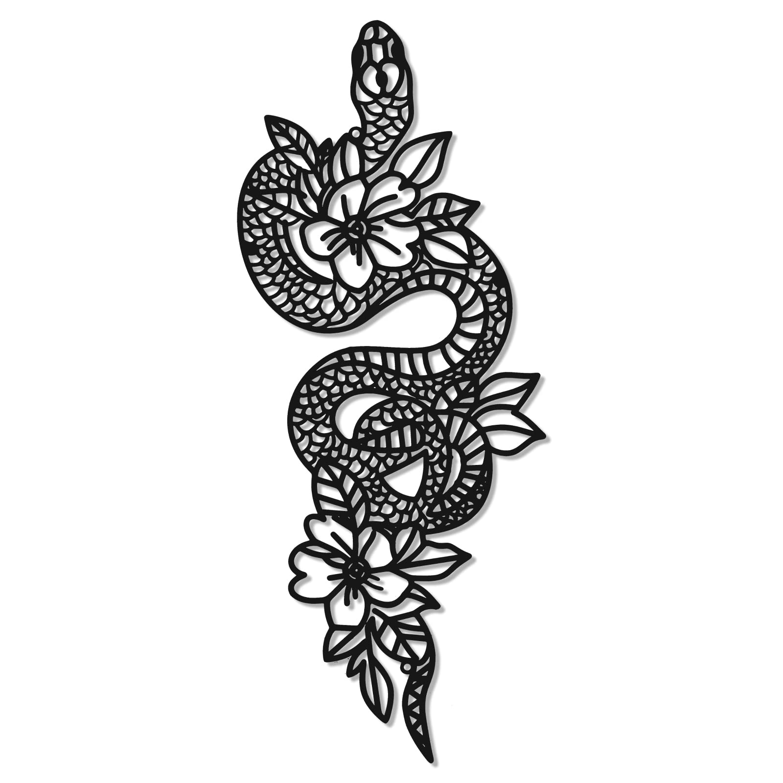 Shimeyao Snake Wall Art Gothic Metal Snake Bedroom Decor Floral Animal Hanging Decor Goth Wall Art Aesthetic Witchy Hanging Boho