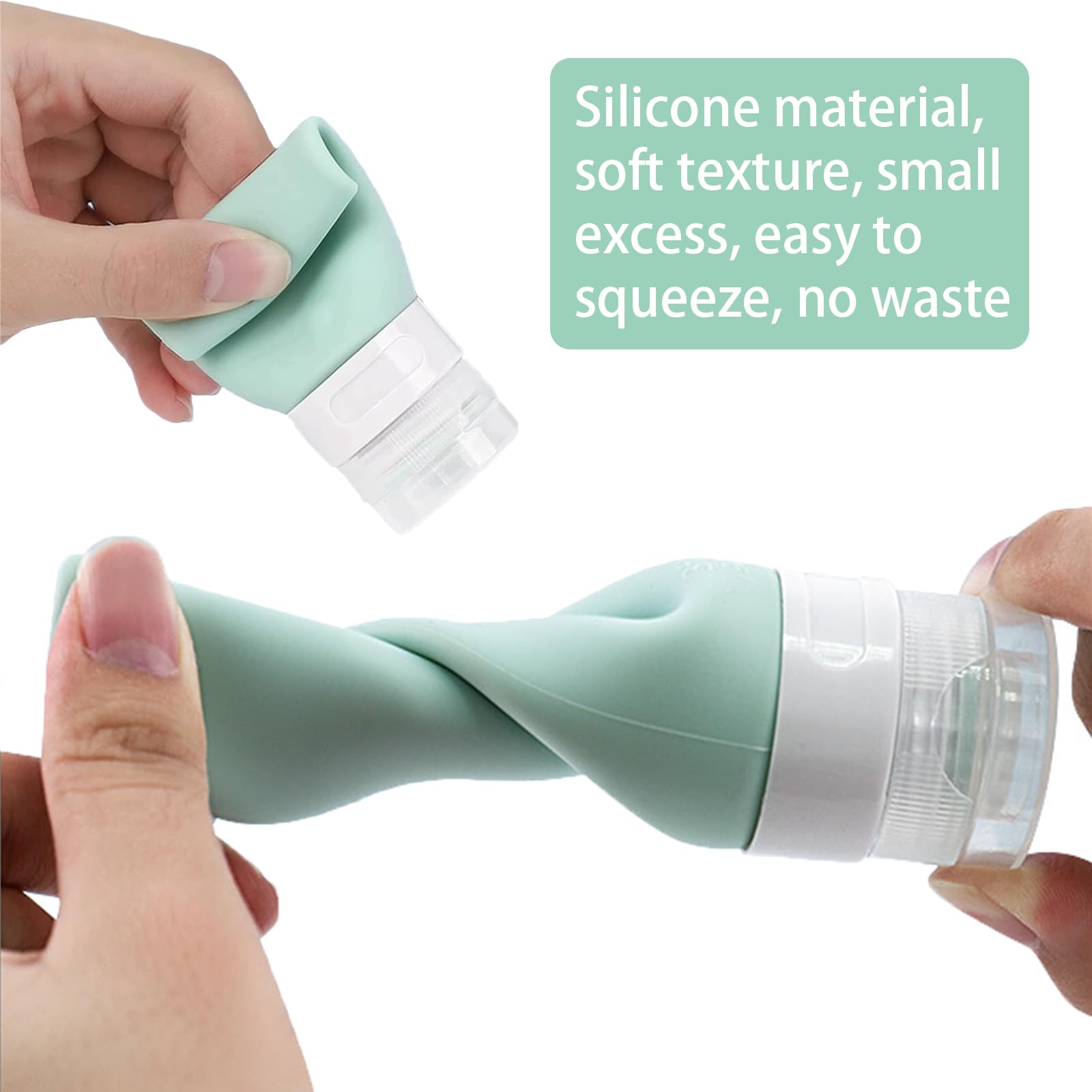 Zlongron 4 Pack Leak-Proof Mini Condiment Bottles, Food-Grade Silicone Squeeze Bottles, Easy To Carry As Travel Storage Bottles,
