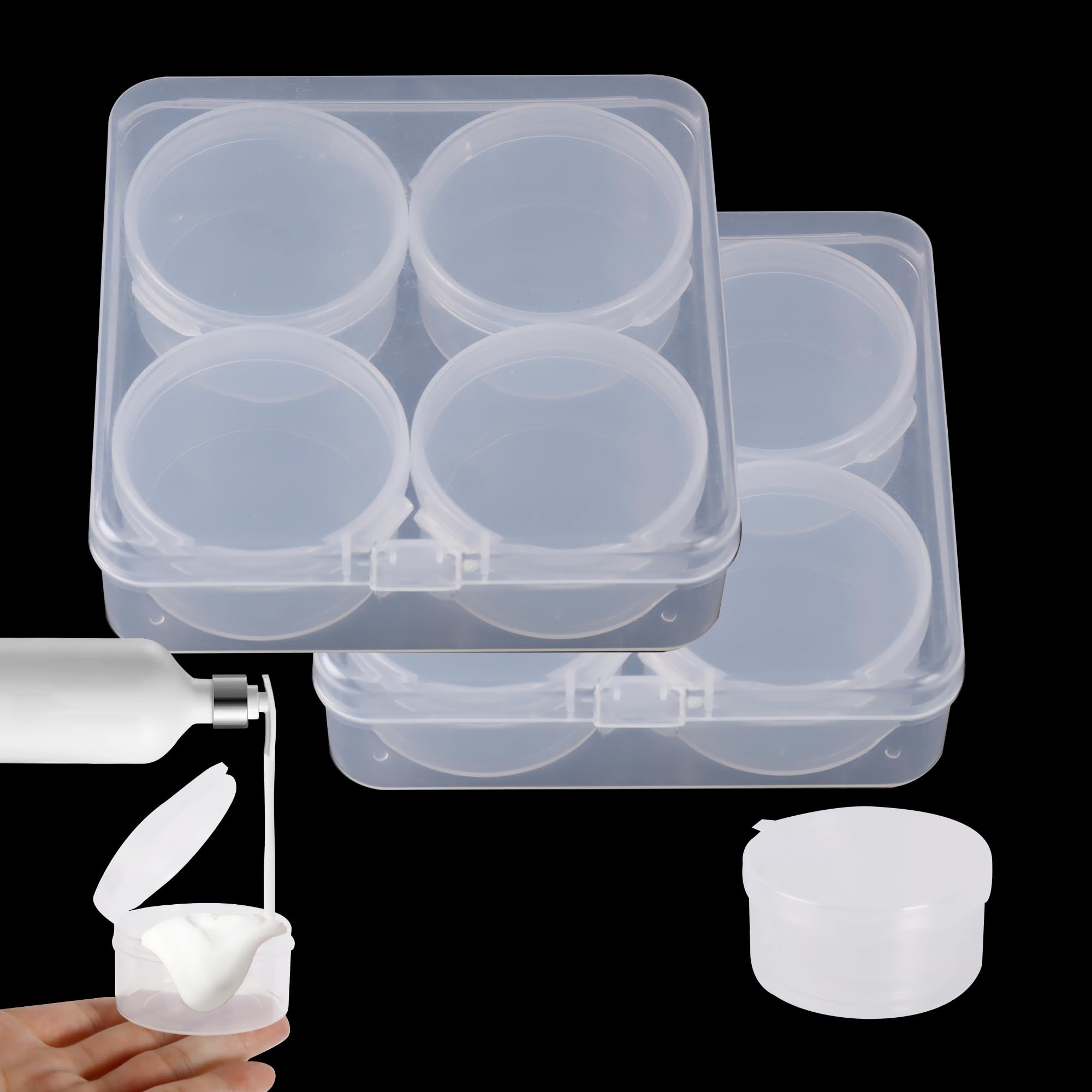 Zfyoung 8Pcs Plastic Cosmetic Jar 20G/20Ml Clear Case With Snap Lids Portable,Travel Storage Cosmetic Samples Beauty Products Mi