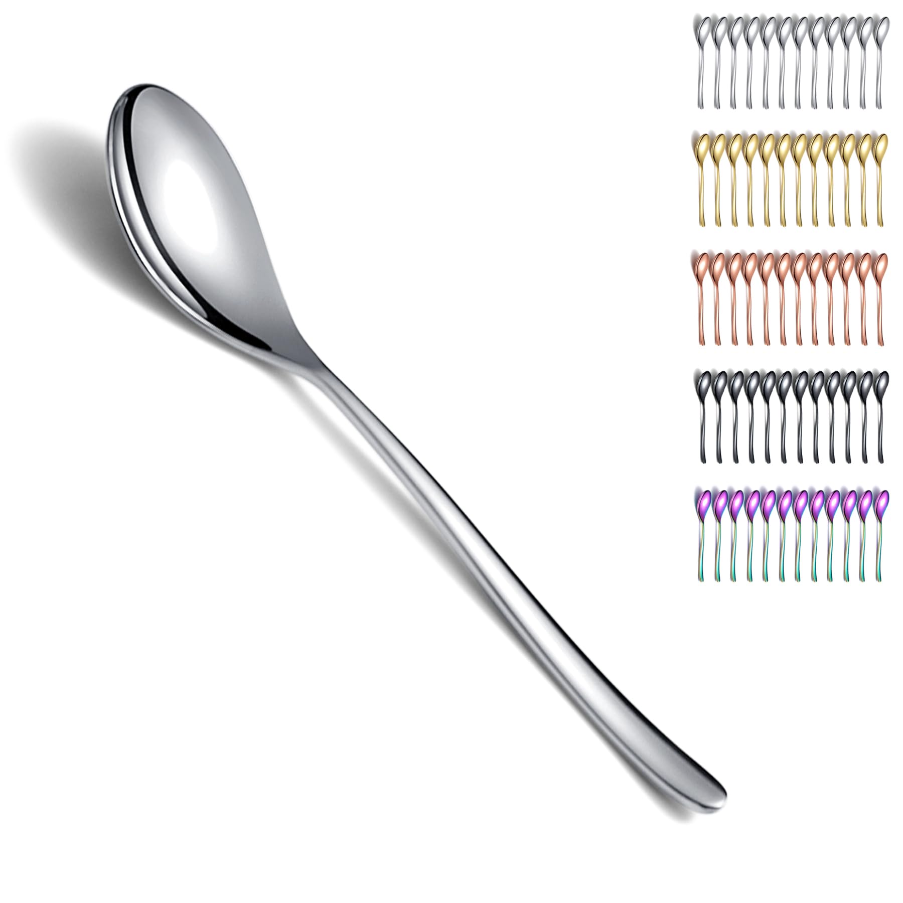 Kyraton Dinner Spoons Set Of 12 Pieces, 8'' Stainless Steel Table Spoons, Soup Spoons, Spoons Silverware Set, Dishwasher Safe