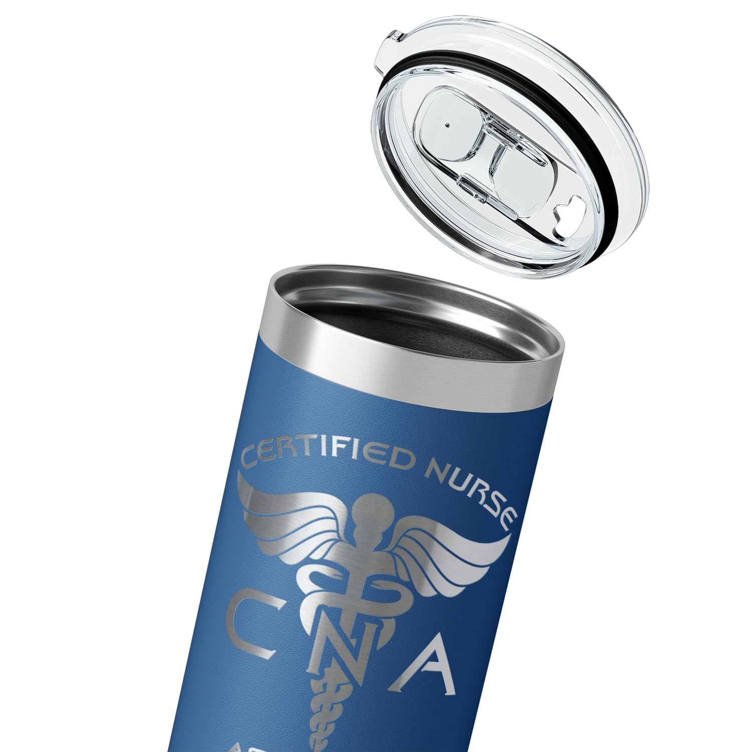 Personalized Cna Certified Nurse Assistant Gift On Blue 22 Oz Stainless Steel Skinny Tumbler Custom Engraved Gifts For Men And W
