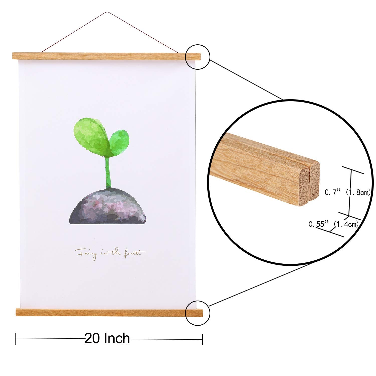 FALAMON Magnetic Poster Hanger Frame  20x20 20x24 20x28 20x30 Teak Wood Magnet Poster Frame for Posters  Prints  Photos  Pictures  Maps  Scrolls  and Canvas Artwork