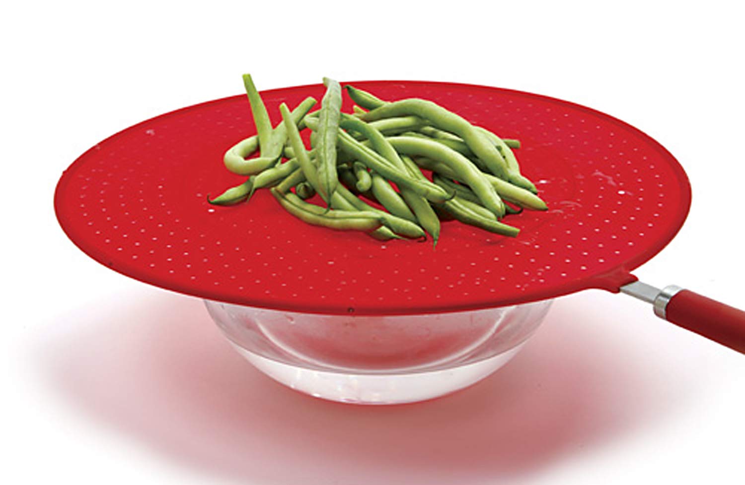 Norpro Grip-Ez Red Silicone Splatter Screen Strainer, 13In/33Cm, As Shown