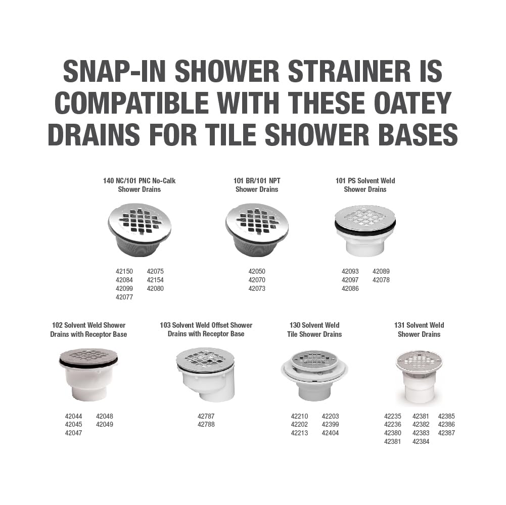 Oatey 4-1/4 In. Carded White Plastic Snap-Tite Strainer