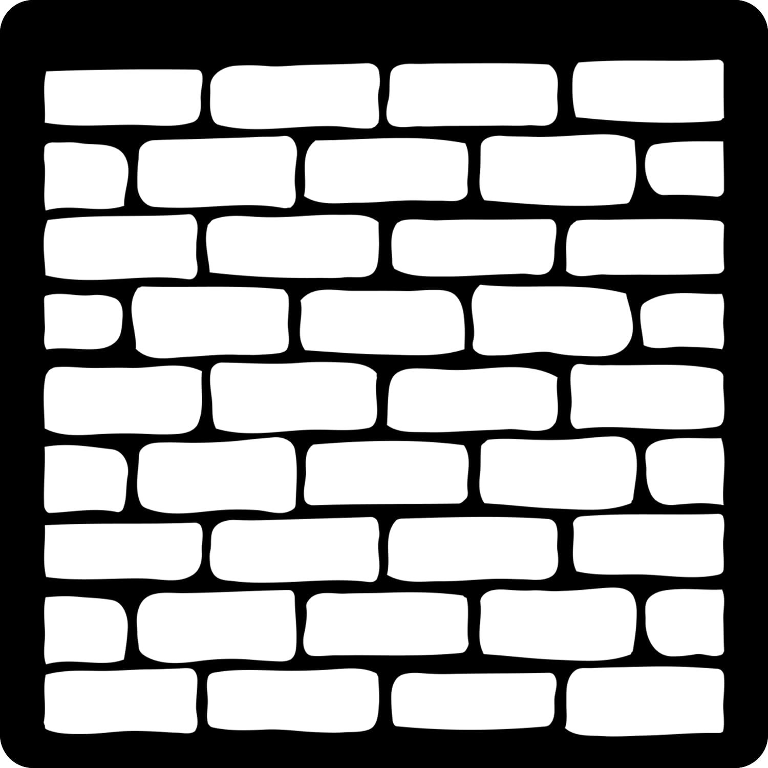 Kachi Pencil Brick Wall Pattern Craft Stencil for Painting Art Big Size 12x12 inch Reusable Stencil for Painting, Fabric, Glass,