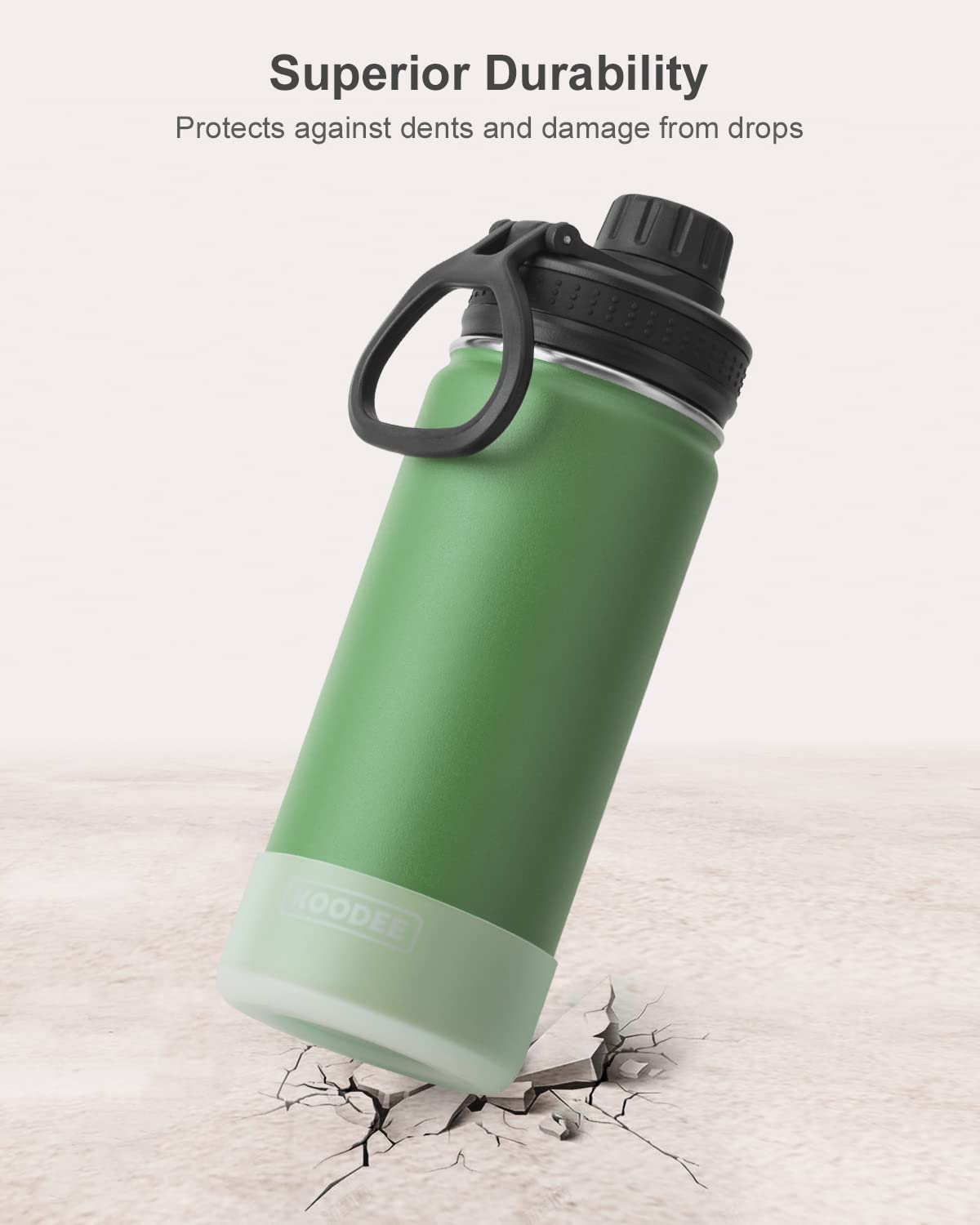 Koodee 16 Oz Water Bottle Stainless Steel Double Wall Vacuum Insulated Water Bottle For School Wide Mouth Flask With Leakproof S