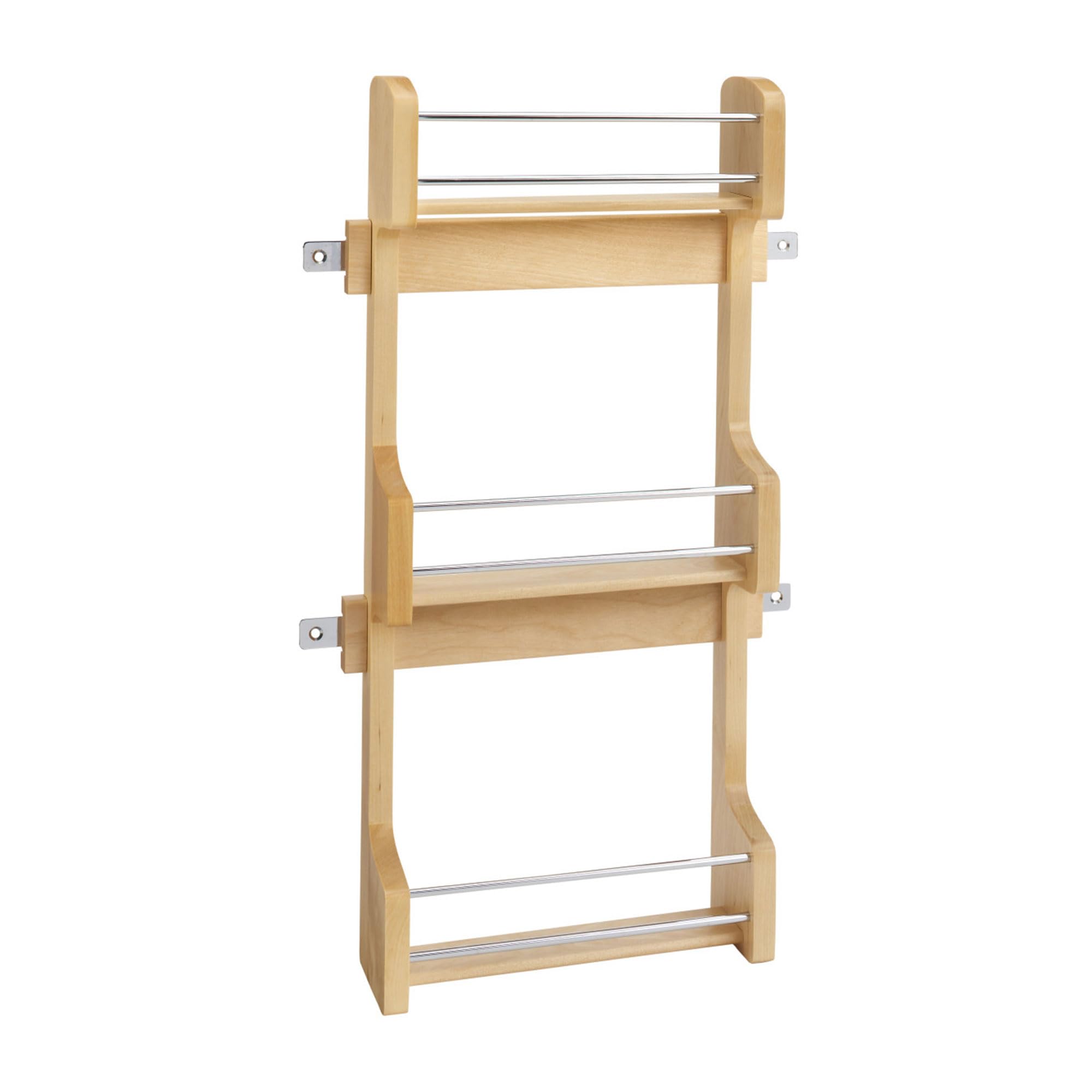 Rev-A-Shelf 15 3 Tiered Pull Out Shelf Organizer for Kitchen Cabinets, Pantry Storage Spice Seasoning Rack, Door/Wall Mounted, M