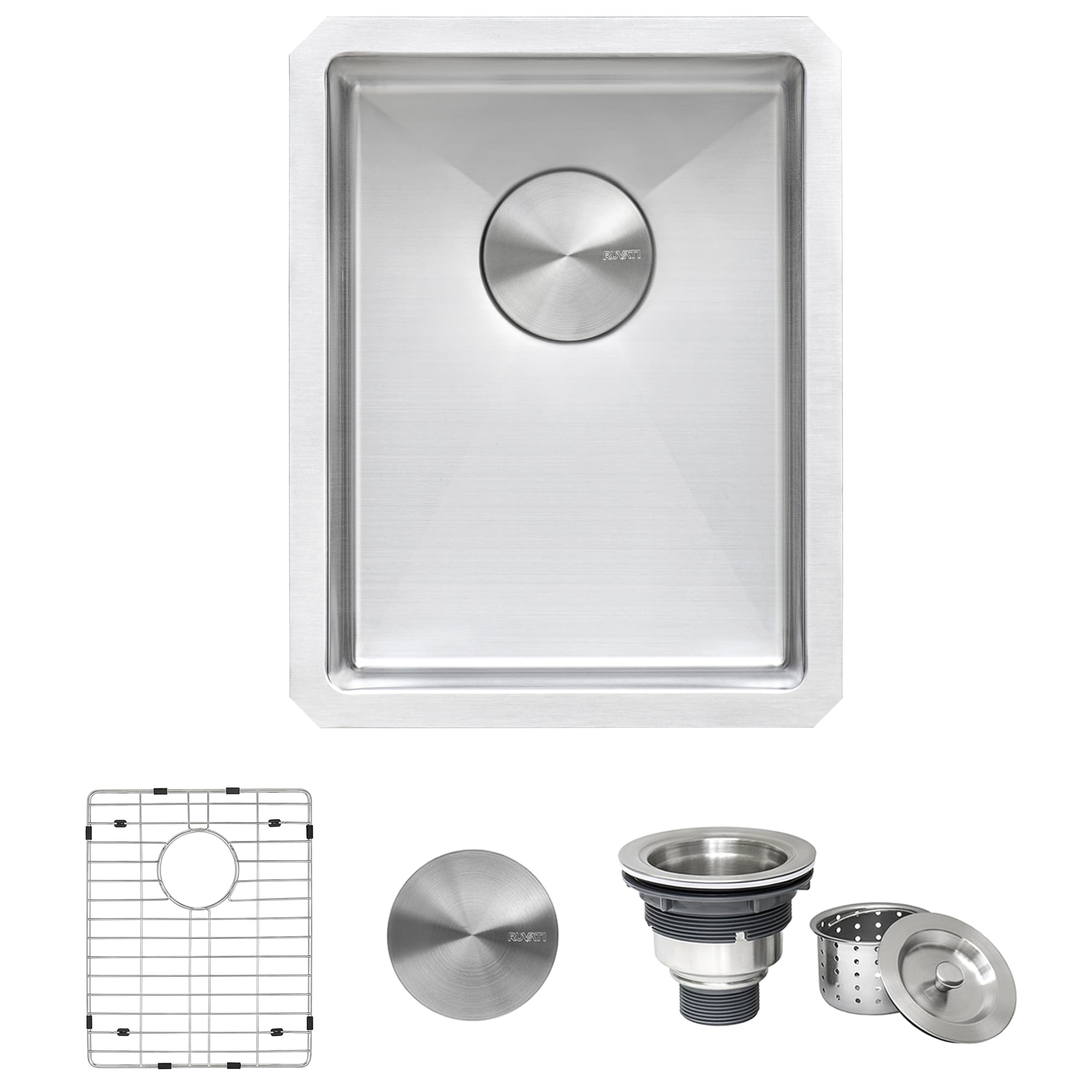 Ruvati 14-Inch Undermount Wet Bar Prep Sink Tight Radius 16 Gauge Stainless Steel Single Bowl - Rvh7114