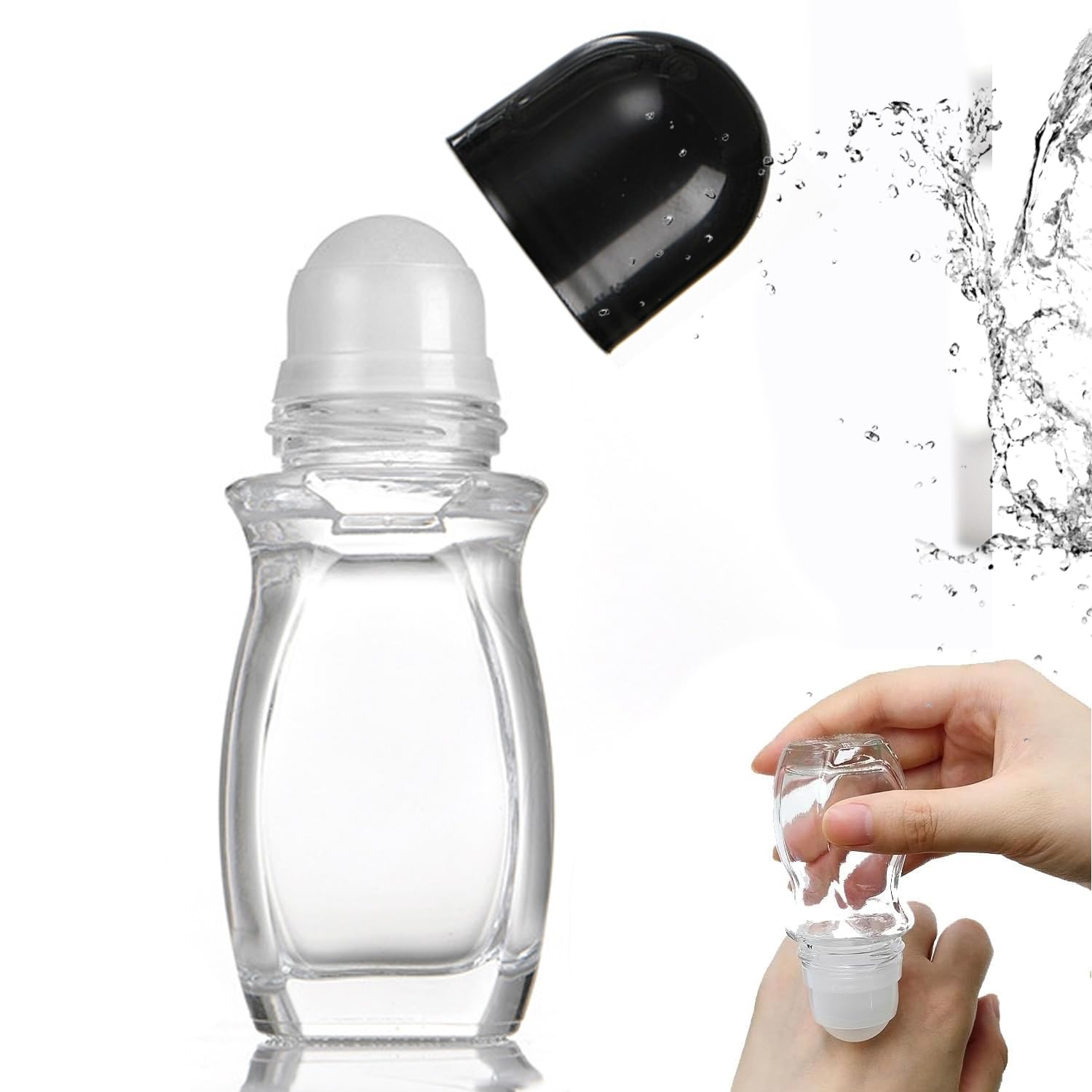 Otxkxblp Glass Empty Roller Bottles With Plastic Roller Ball, Deodorant Roll On Bottles Containers Leak Proof Massage Roller Bal