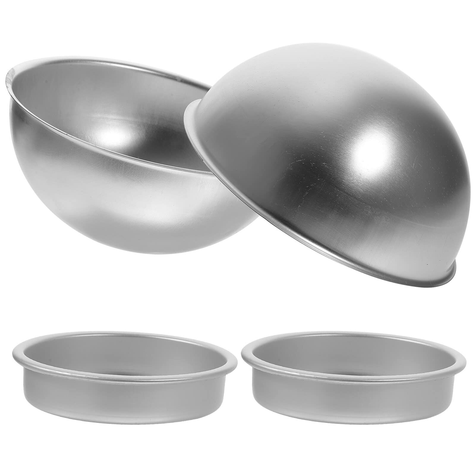Kichvoe 2 Sets 6 Inch Hemisphere Cake Pan Half Ball Cake Pan Football Cake Molds Aluminum Baking Tin For Chiffon Cake Bikini Cak