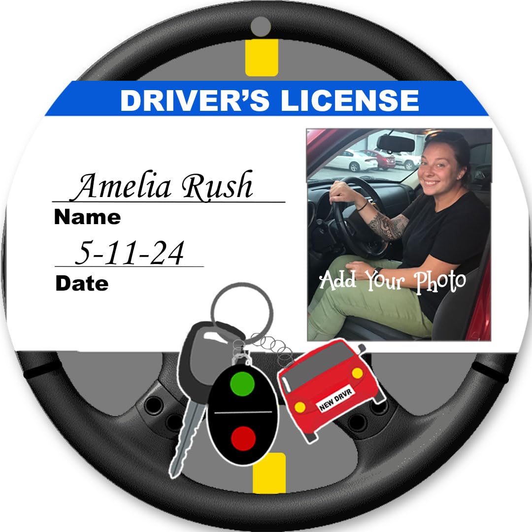 New Driver Christmas Ornament Your Own Photo Driver's License Picture Christmas Tree Decoration Personalized with Custom Name an