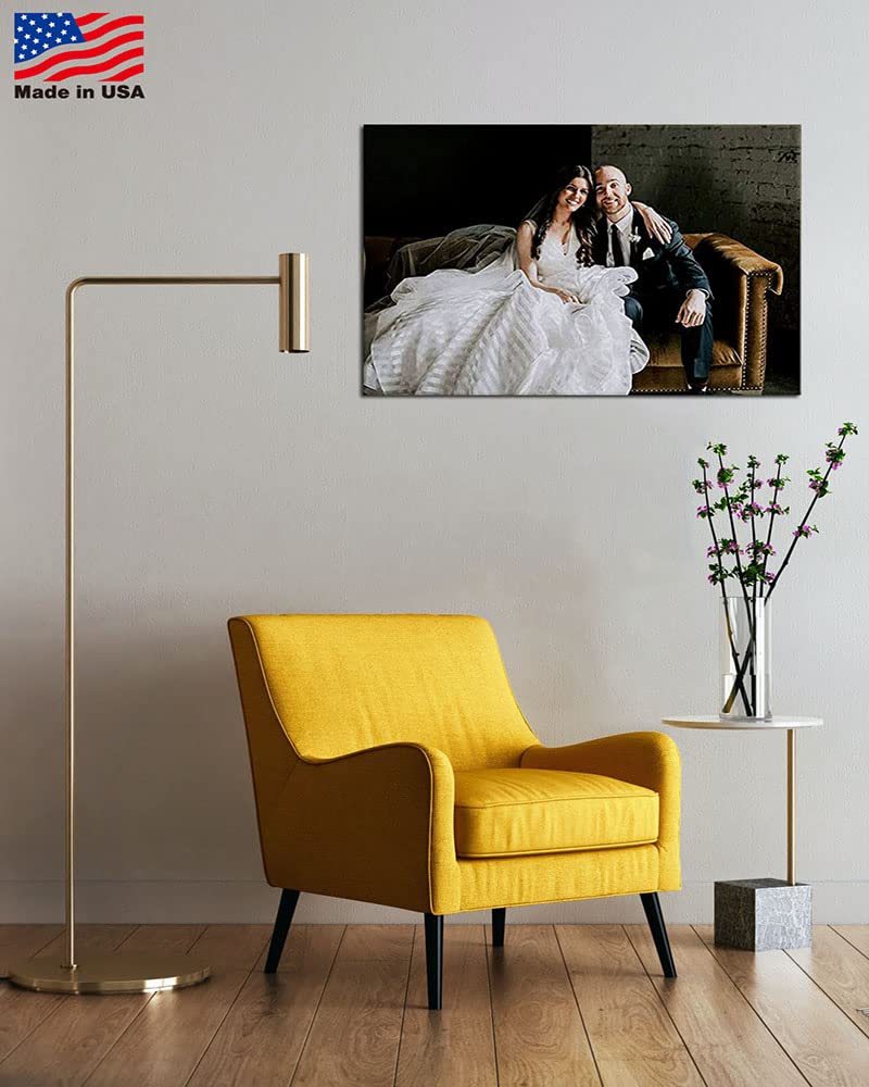 Signleader Canvas Prints With Your Wedding Photos, Personalized Canvas Wall Art, Large Canvas Pictures Custom Wall Art - 48X32 I