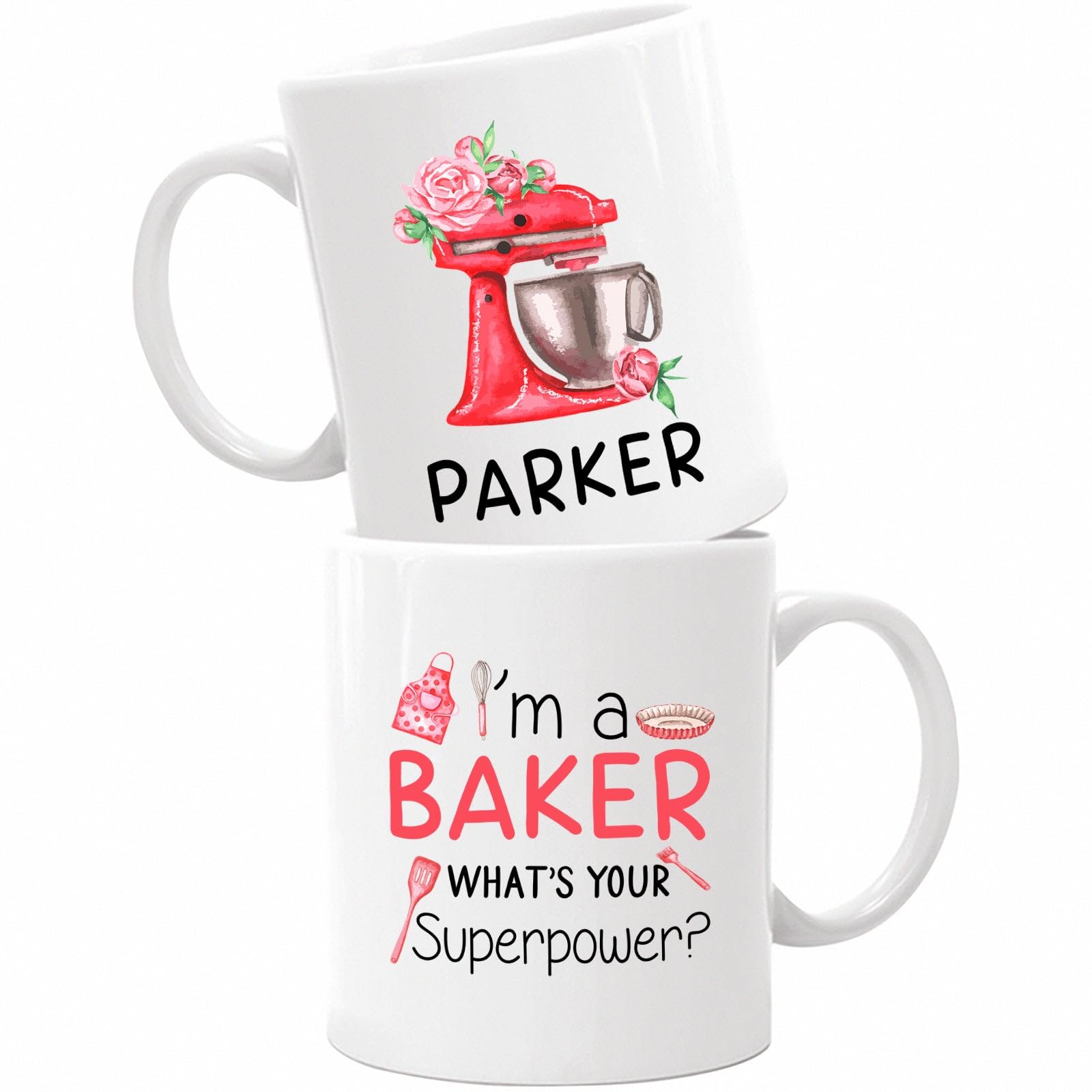 I'm A Baker Mug, Pastry Baker Cups, Personalized Name Mug Gifts For Baker Baking Lover, Baking Ceramic Mugs, Custom Baker Name C