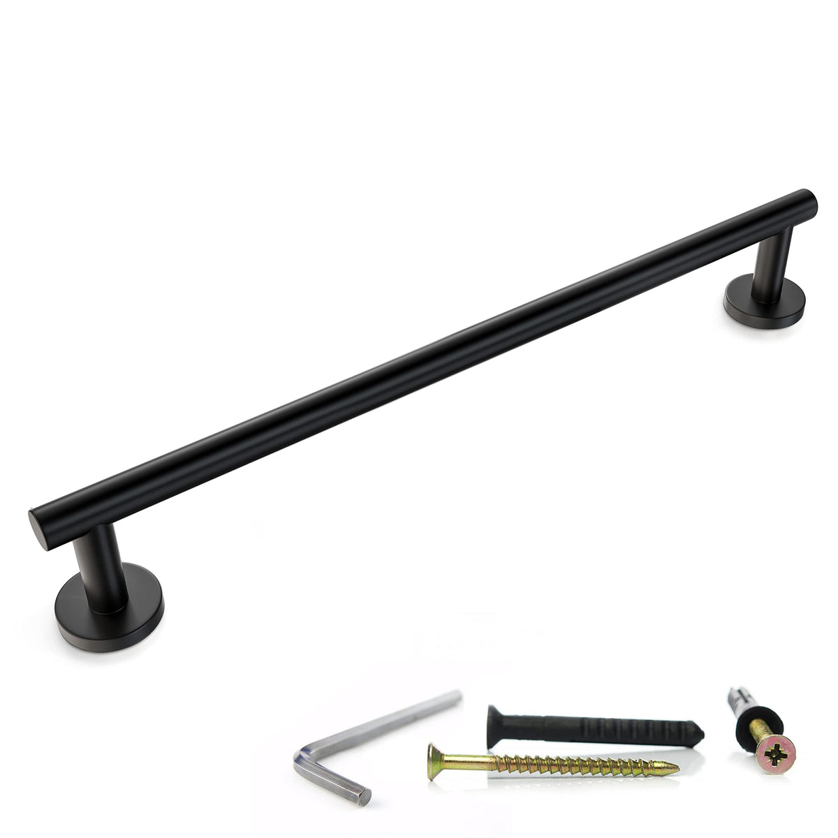 Sayoneyes Matte Black Towel Bar 24 Inch - Heavy Duty Stainless Steel Sus304 Towel Holder Rack For Bathroom, Kitchen, Bedroom Wal