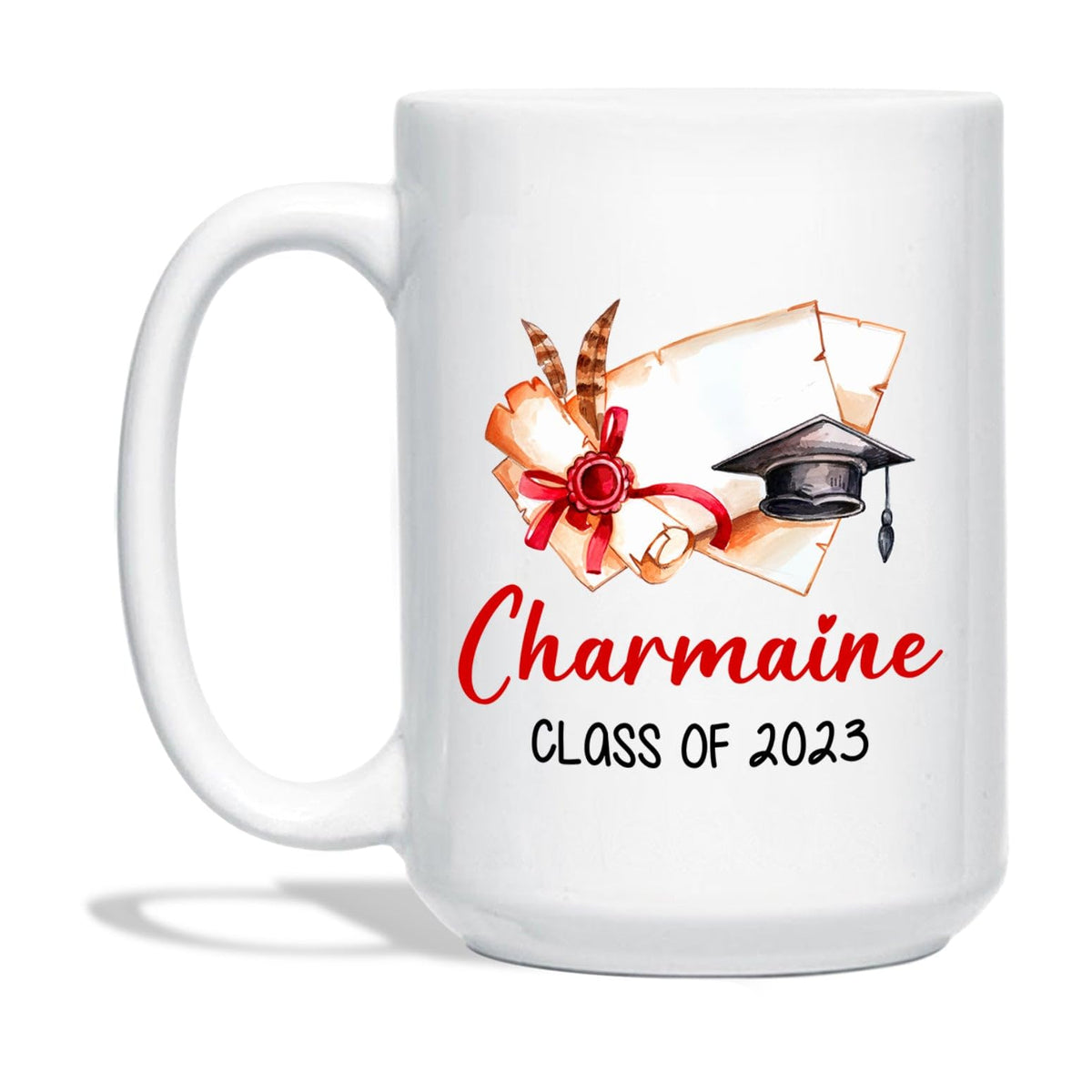 Bachelor Master Graduation Coffee Mug, Personalized Graduation Decorative Cup, Unique College and High School Graduates White Mu